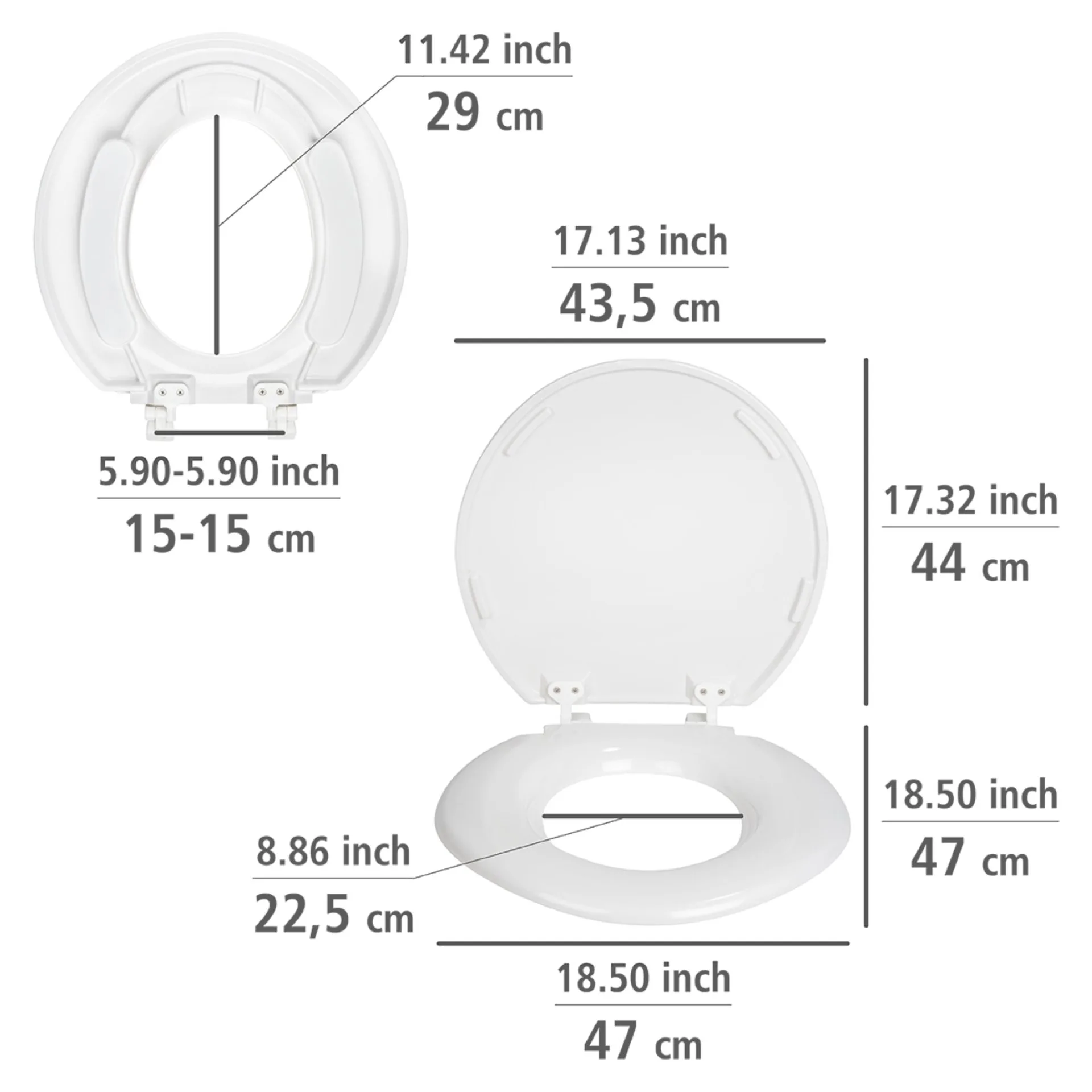 WENKO TORINO XXL WC-Sitz, Weiß, 300 kg Tragkraft