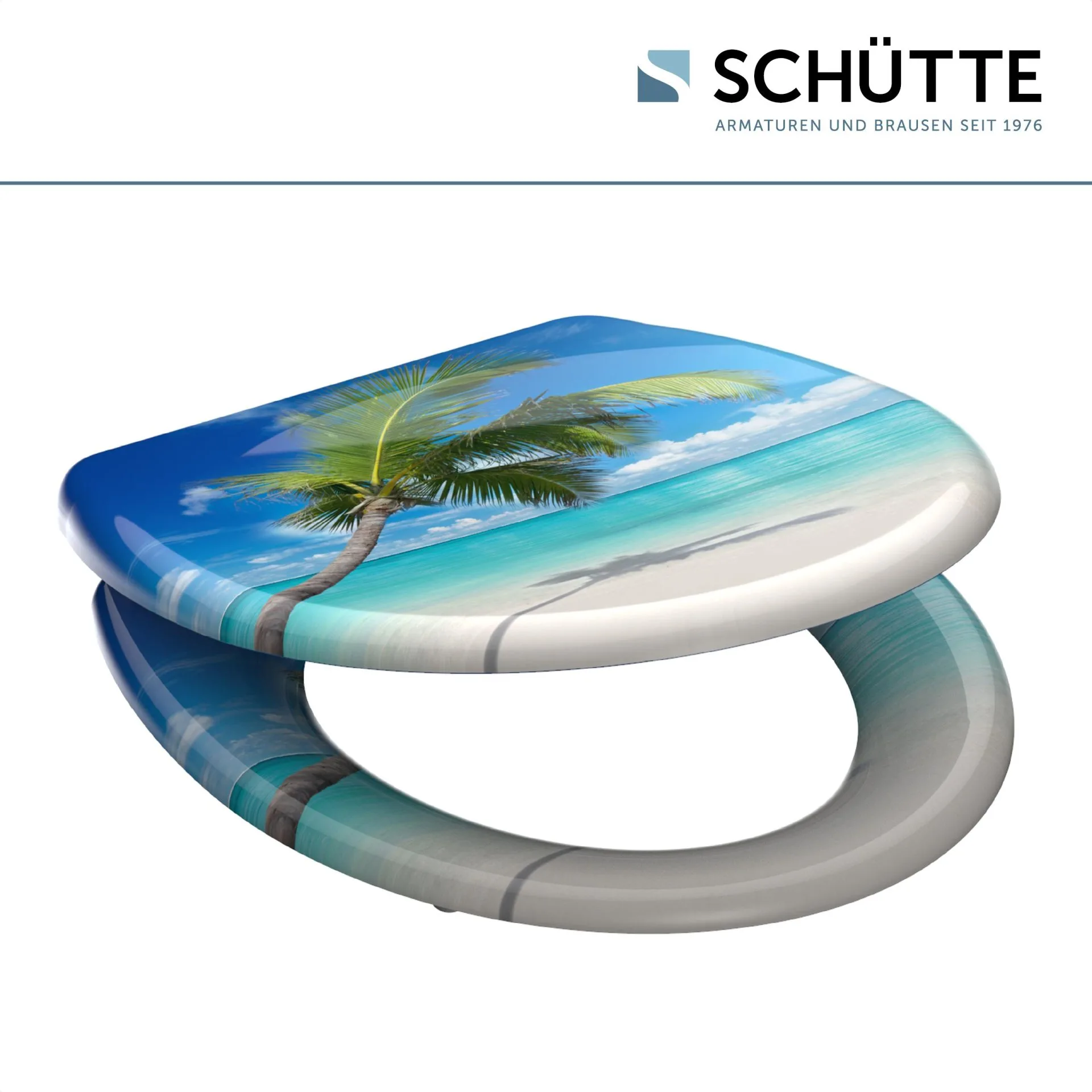 SCHÜTTE CARRIBEAN WC-Sitz, Kunststoff, mit Absenkautomatik und Schnellverschluss