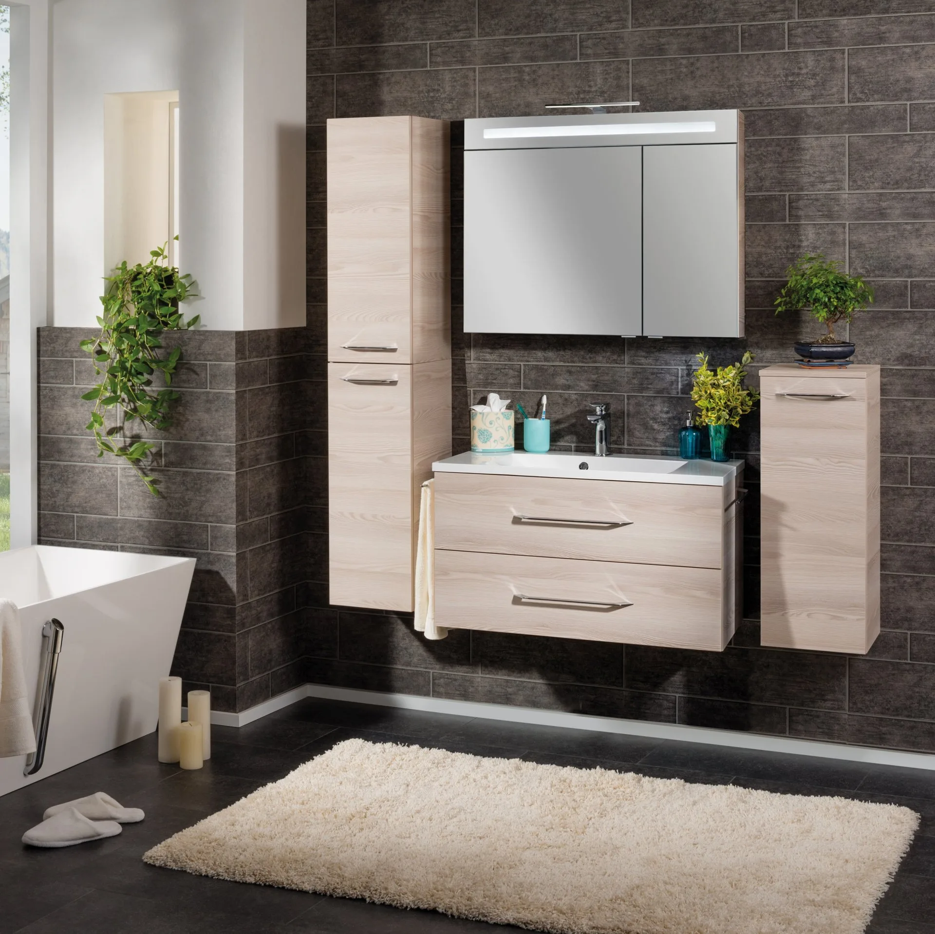 FACKELMANN B.CLEVER Midischrank 31 cm breit, Braun hell