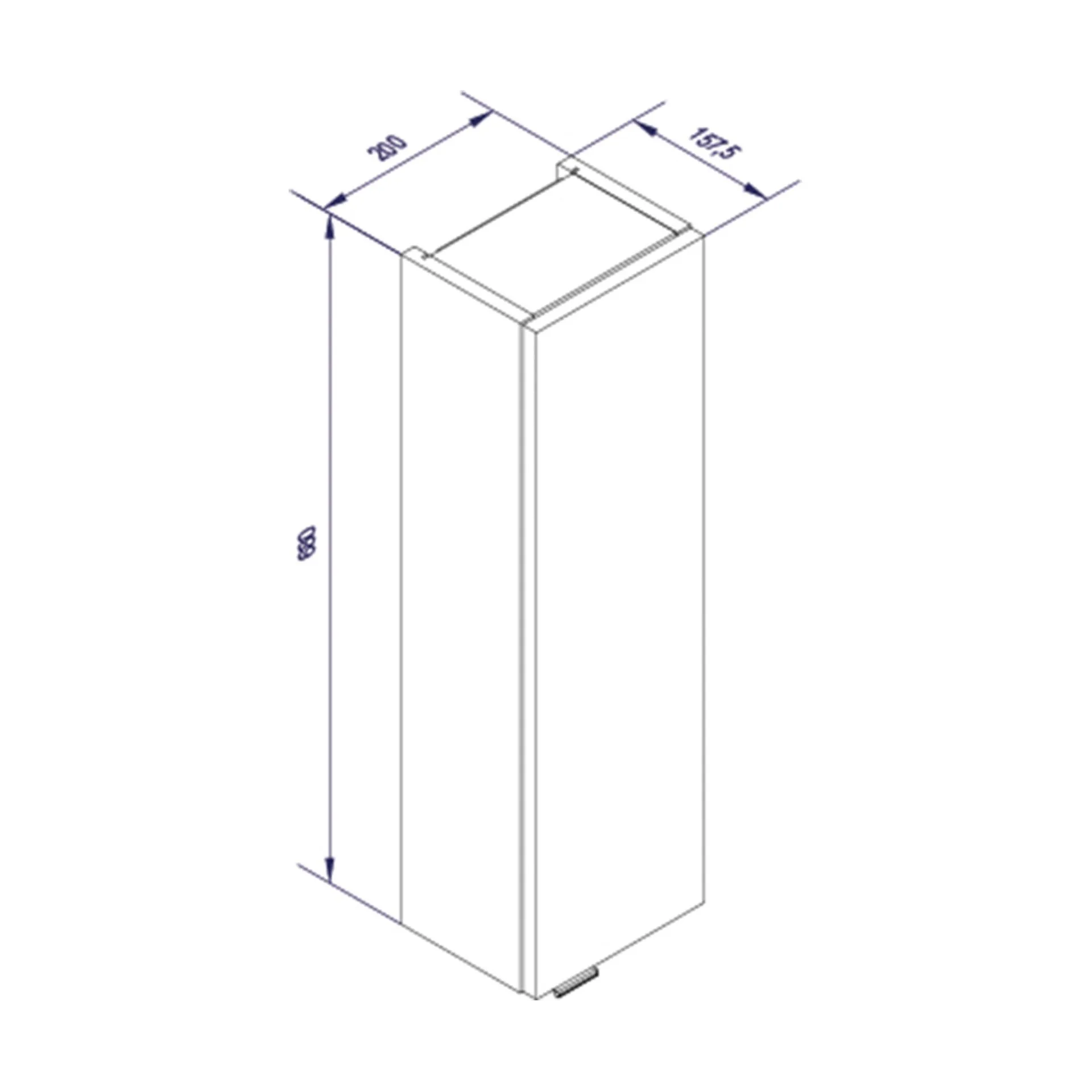 FACKELMANN LUXOR Hängeschrank 20 cm breit, Braun hell, Türanschlag rechts