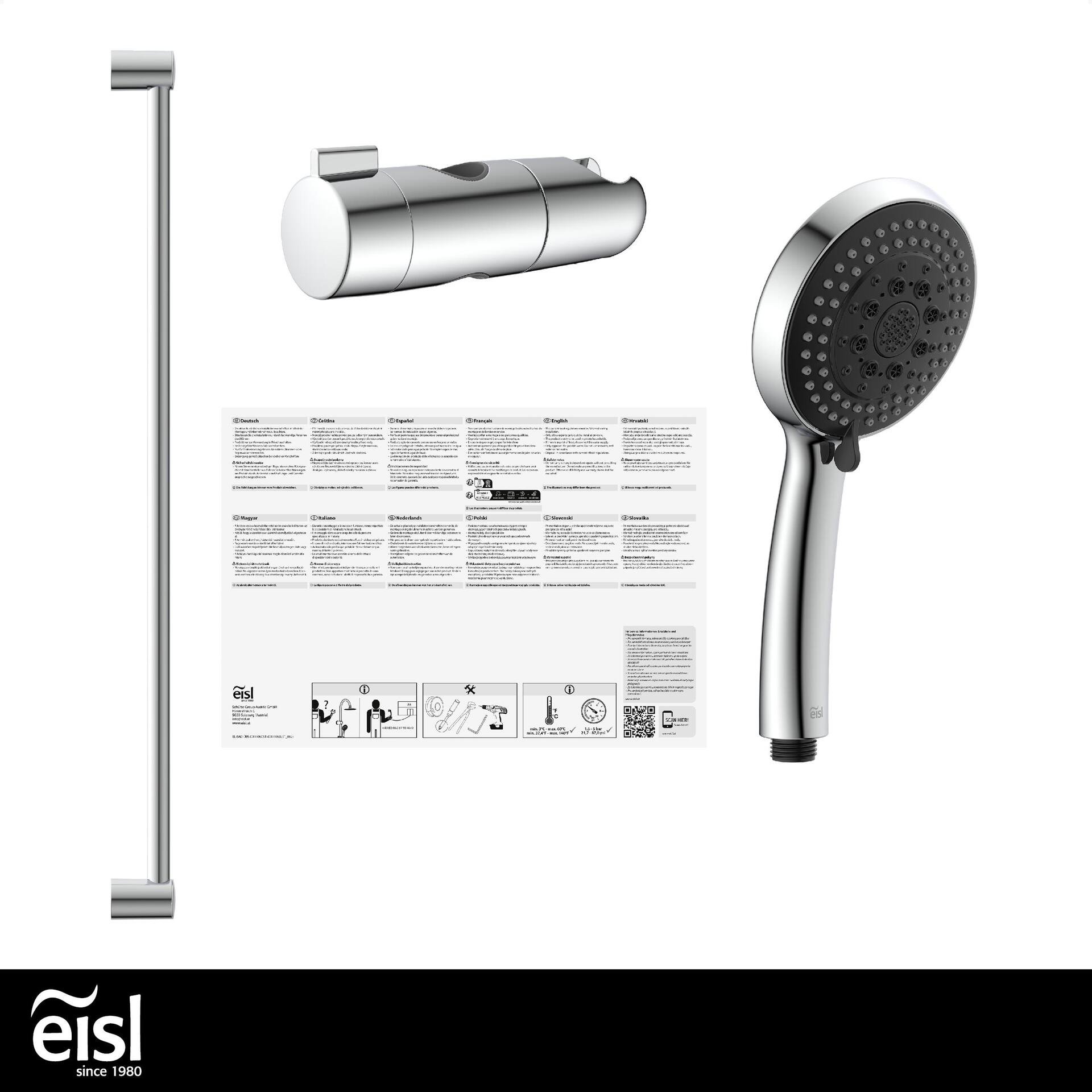 EISL SPEED Stangenbrause-Set, Chrom
