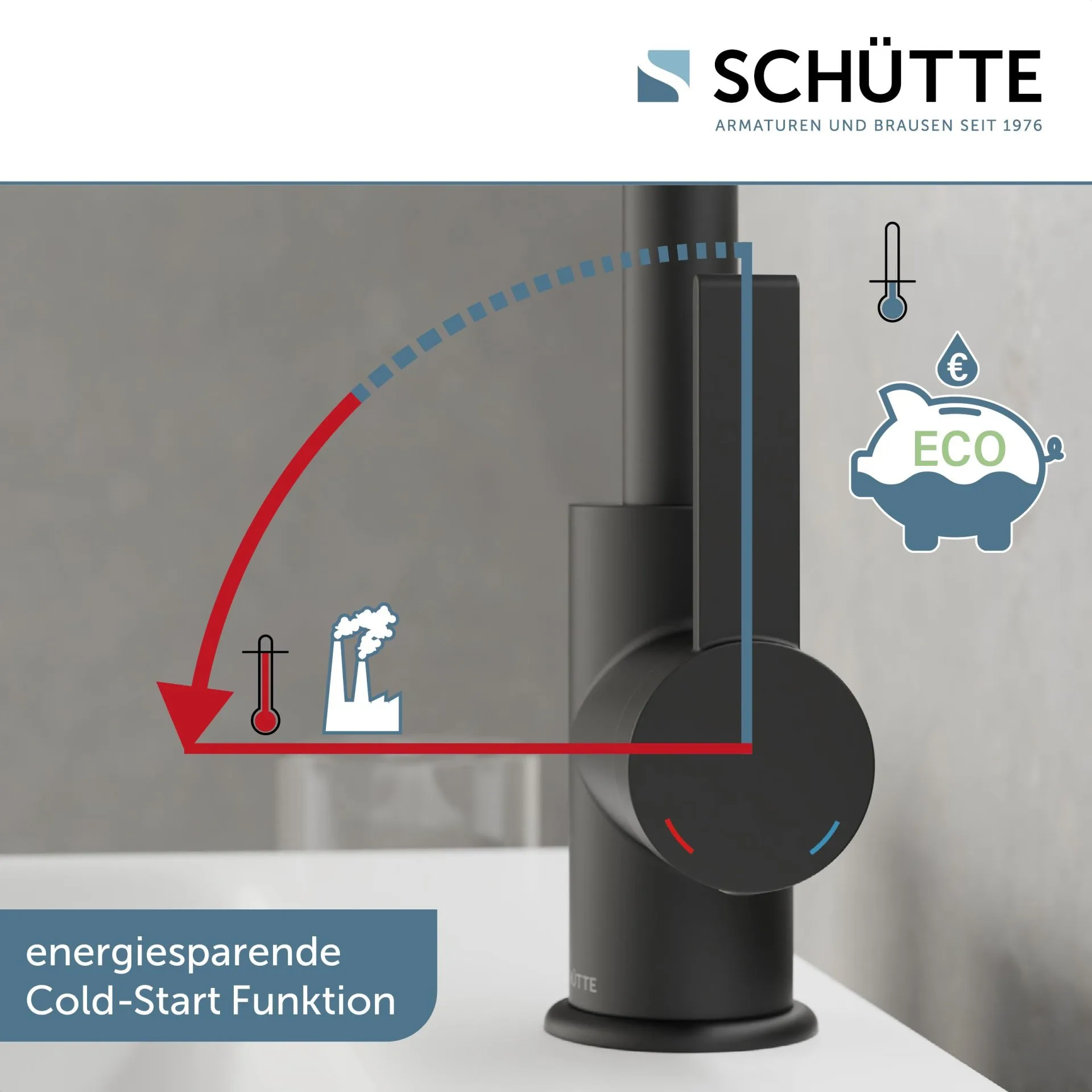 SCHÜTTE LOS ANGELES Waschtischarmatur, Schwarz matt, schwenkbar