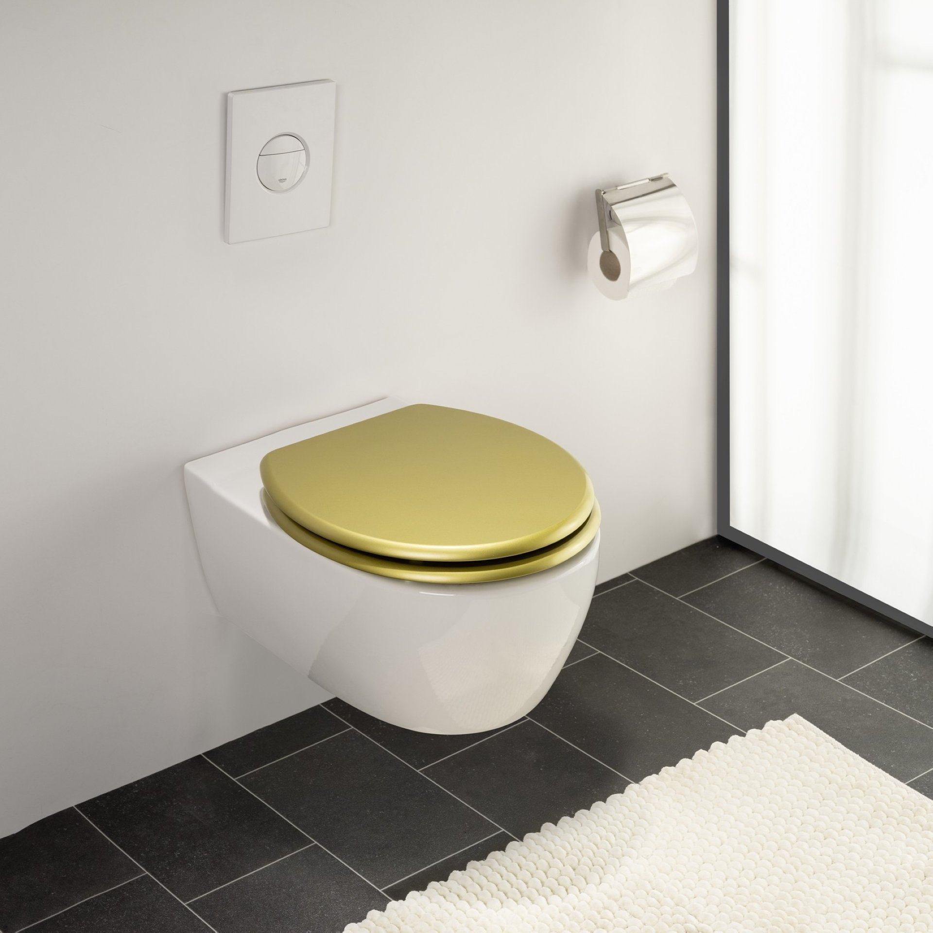 WENKO ALDENO WC-Sitz, Gold, aus MDF