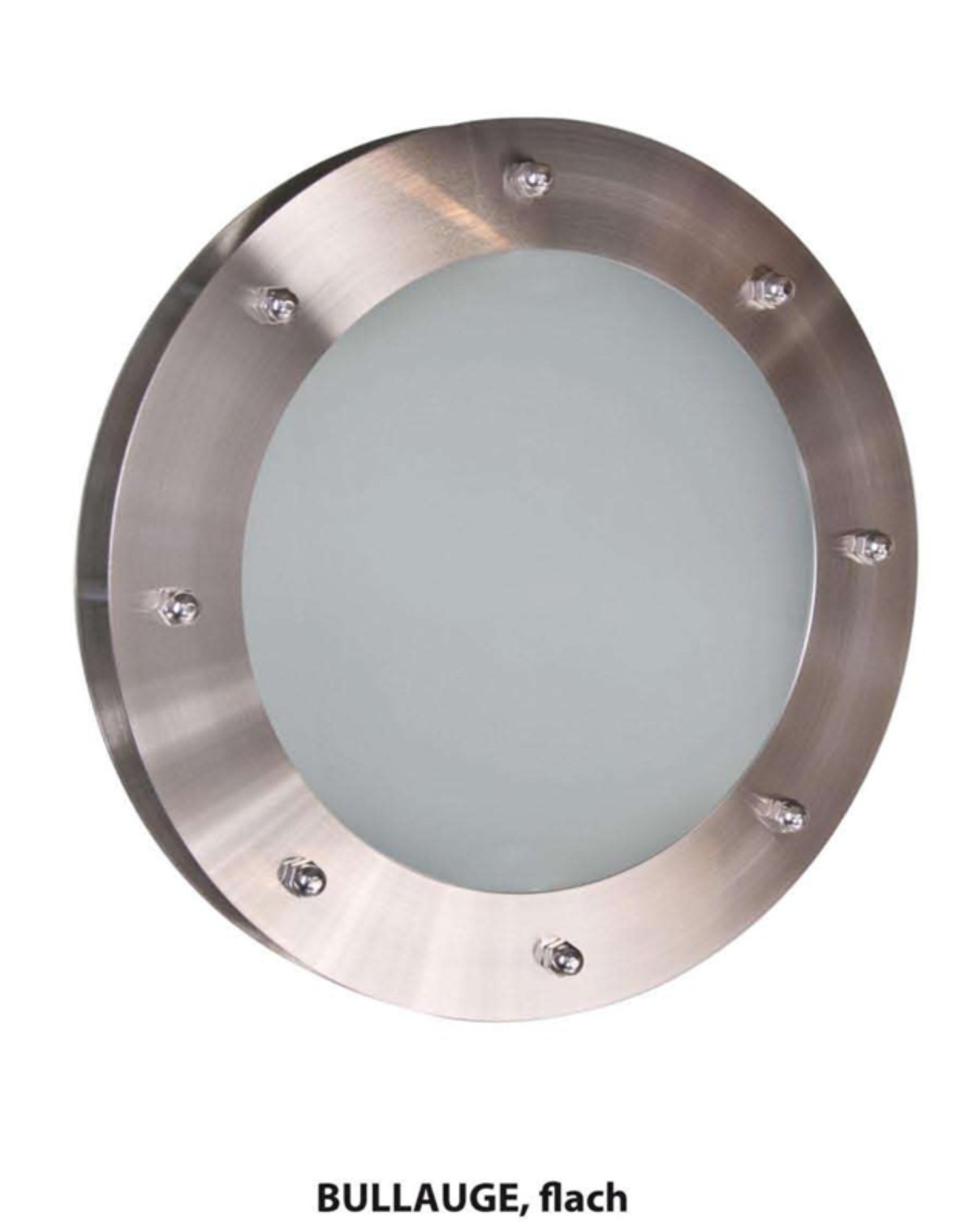 Bullauge ø 400 mm Milchglas Edelstahl mit Teleskoprahmen BT40/2 - beidseitig Schrauben