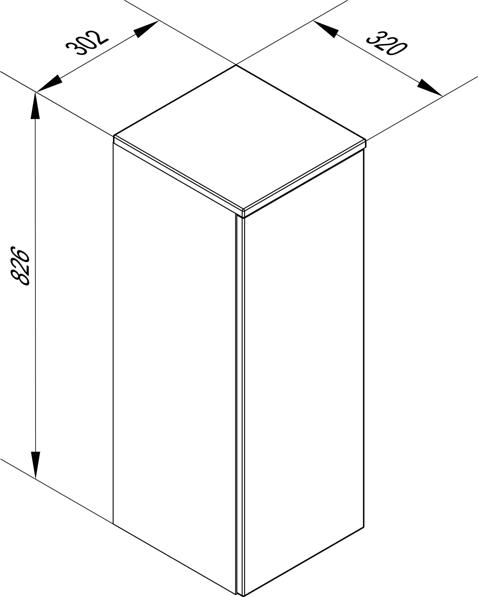 FACKELMANN LUNA Midischrank 30 cm breit, Anthrazit