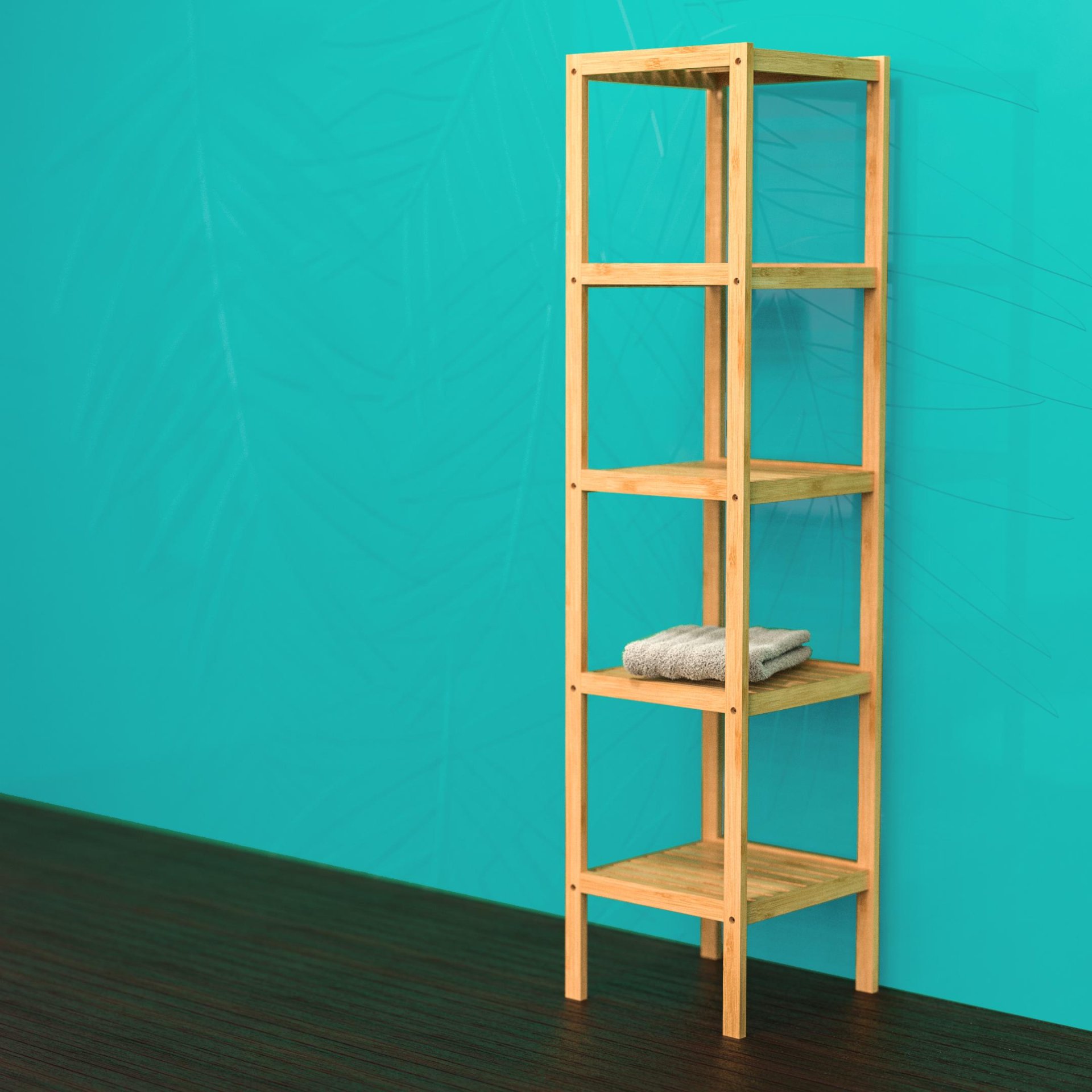 EISL BAMBUS Regal 34 cm breit, Braun, mit 5 Fächern