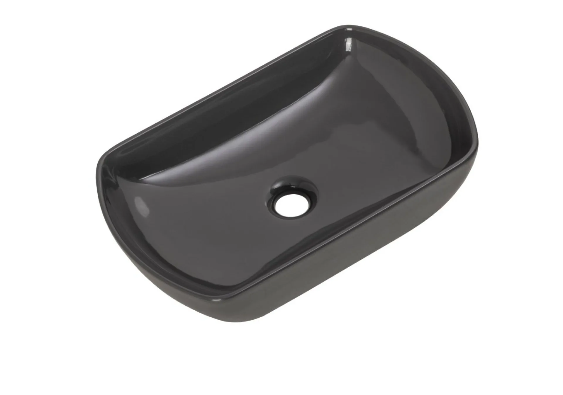FACKELMANN NEW YORK Aufsatzwaschbecken 50 cm breit, Grau, Keramik