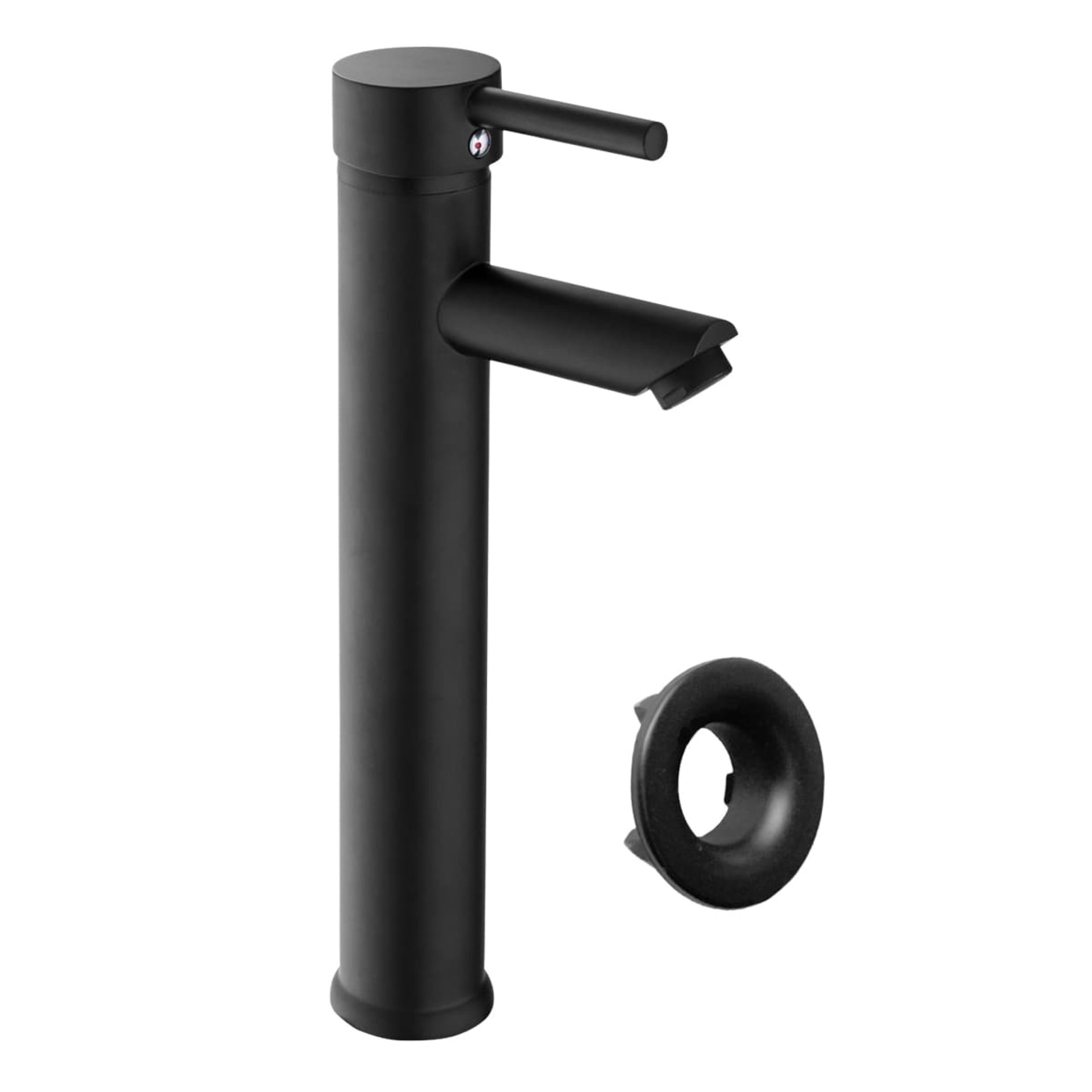 Fackelmann NEW YORK Accessoire Set 2-teilig Waschtischarmatur + Überlaufrosette, Schwarz matt