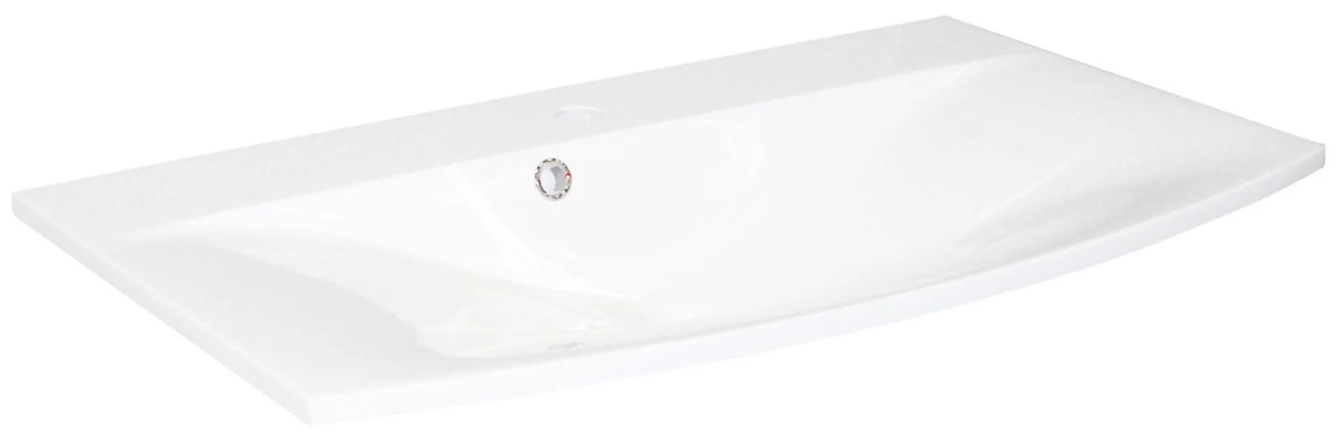 FACKELMANN LUGANO Waschbecken 80,5 cm breit, Weiß, Gussmarmor