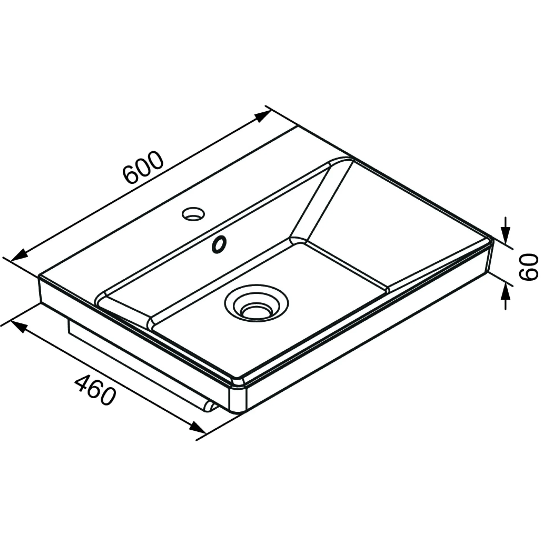 LANZET K8 Waschbecken mit Unterschrank 60 cm breit, Weiß, Waschbecken Keramik Weiß