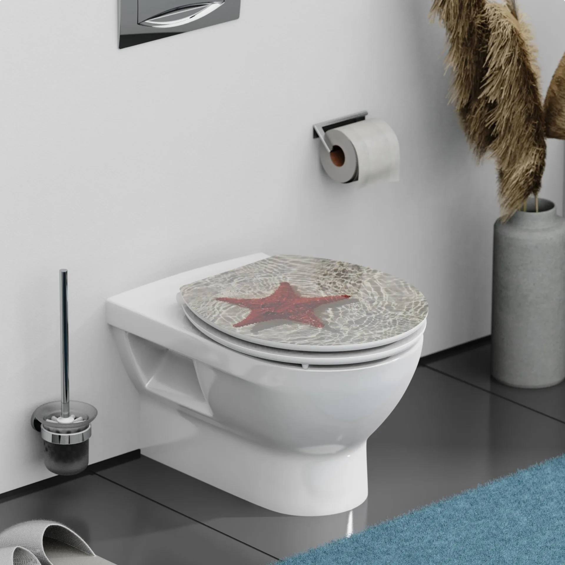 SCHÜTTE RED STARFISH WC-Sitz, MDF HG, mit Absenkautomatik