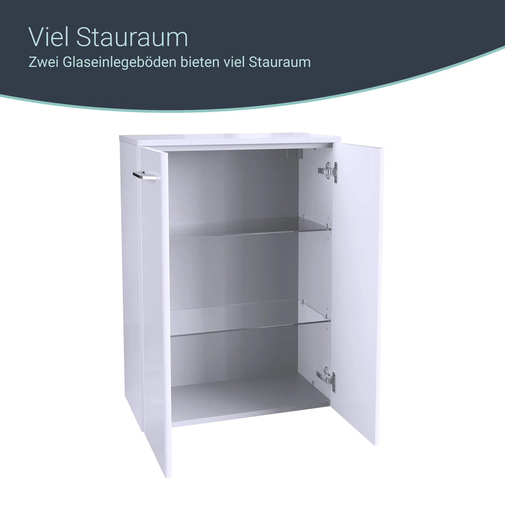 FACKELMANN MILANO Doppel Midischrank 30 cm breit, Weiß