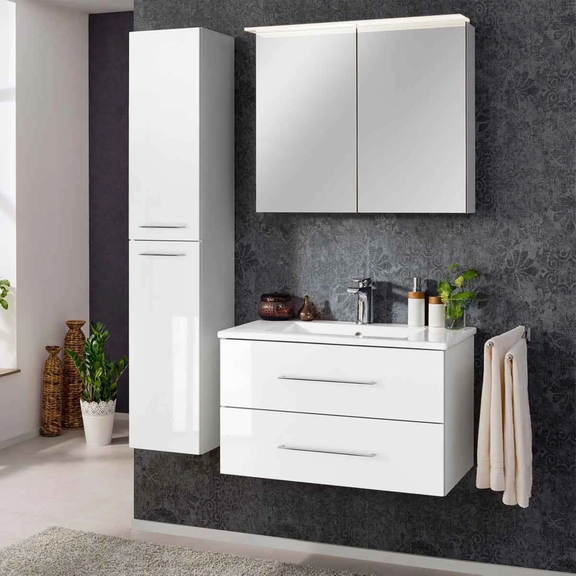 Fackelmann B.PERFEKT Hochschrank 30 cm breit, Weiß