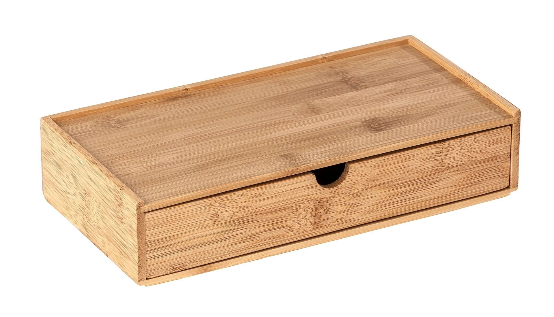WENKO TERRA Aufbewahrungsbox, Braun, mit Schublade, aus Bambus
