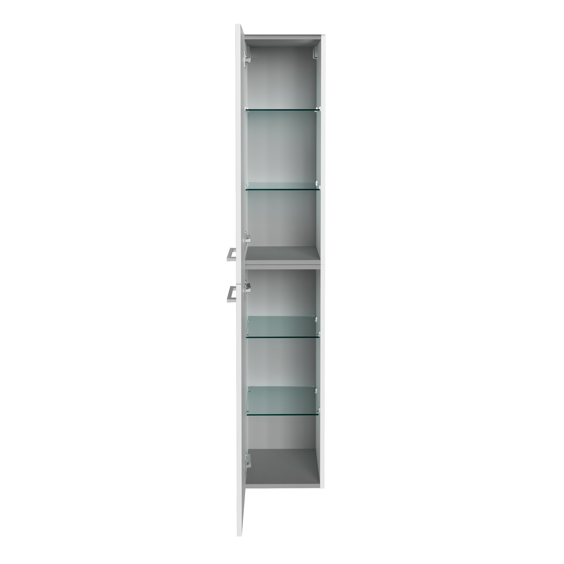 FACKELMANN B.ROUND Hochschrank 30 cm breit, Weiß, Türanschlag links