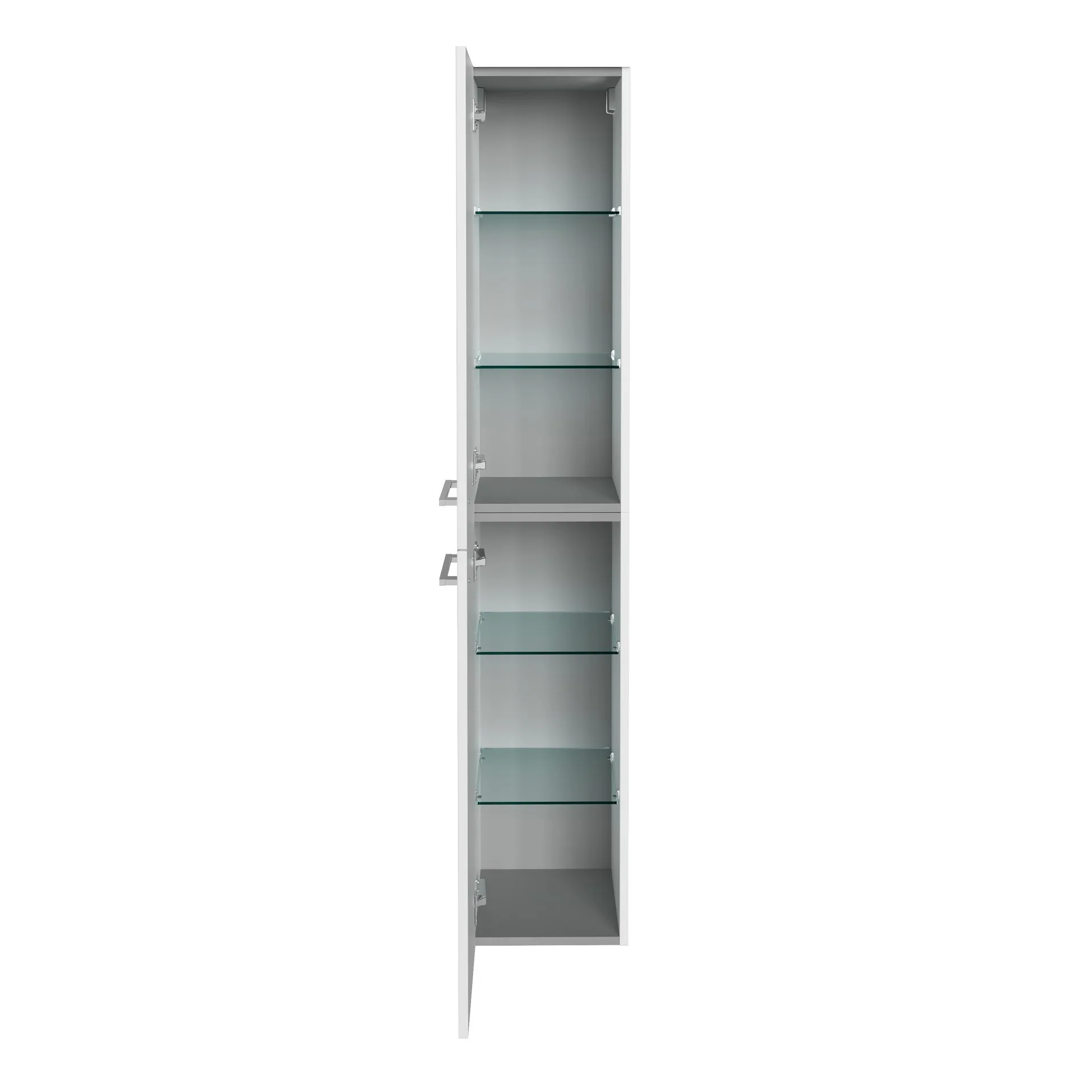 FACKELMANN B.ROUND Hochschrank 30 cm breit, Weiß, Türanschlag links