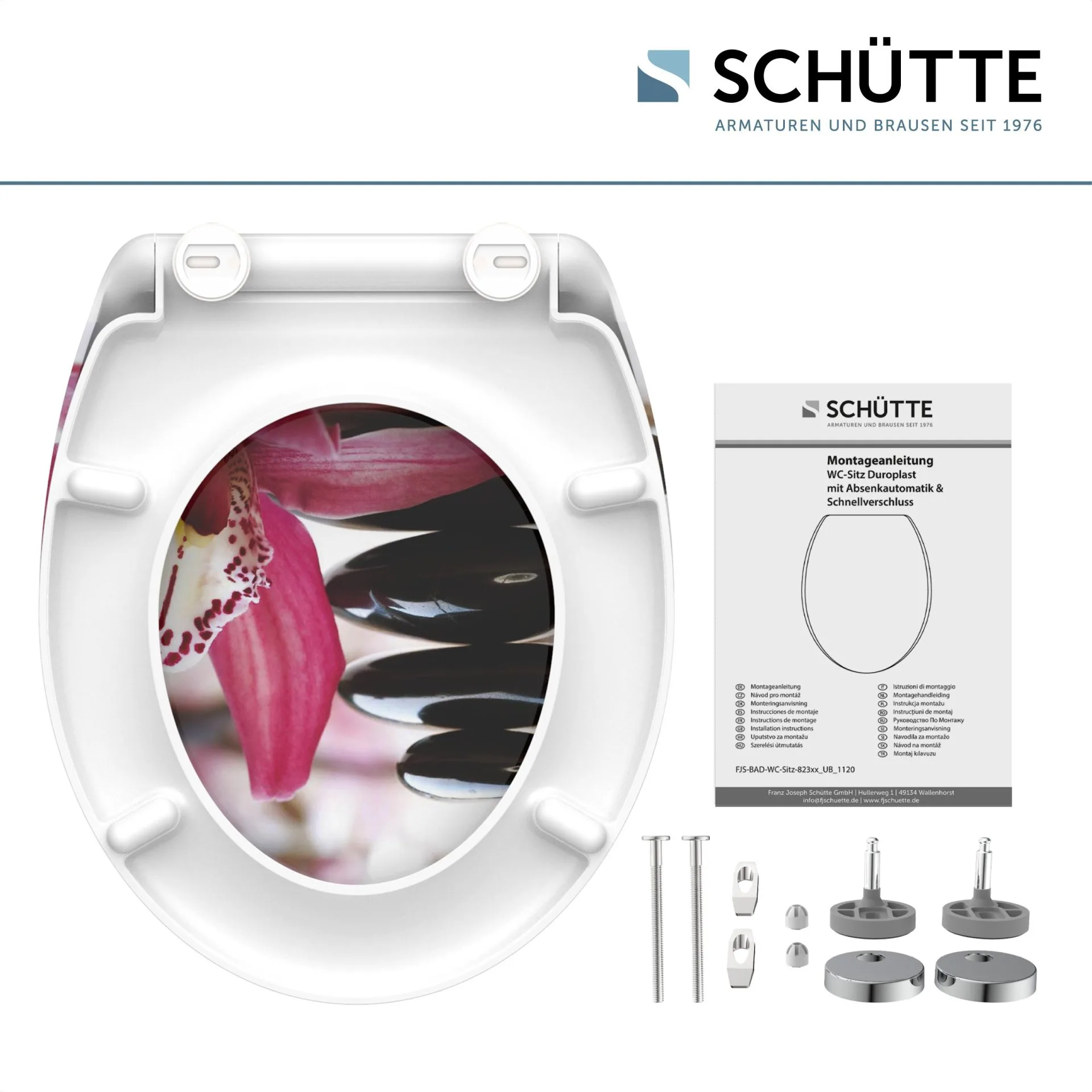 SCHÜTTE WELLYNESS WC-Sitz, Kunststoff, mit Absenkautomatik und Schnellverschluss