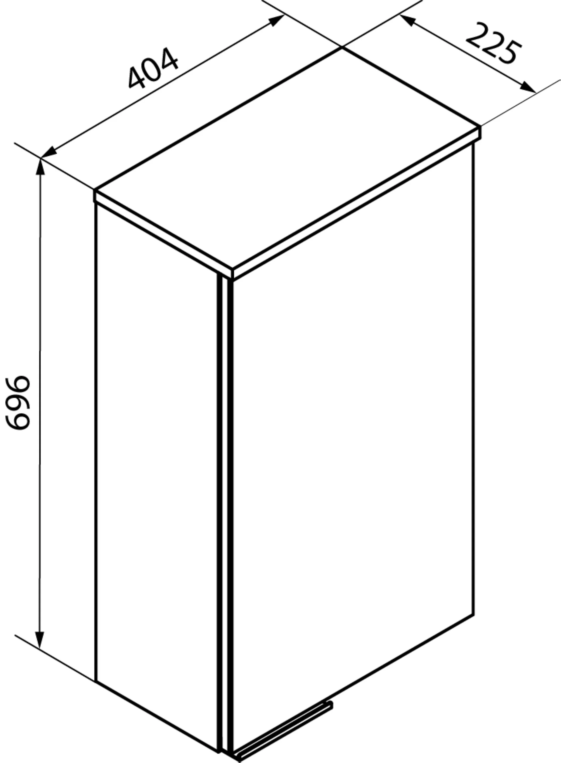 FACKELMANN KARA Hängeschrank 40 cm breit, Weiß/Anthrazit, Türanschlag rechts