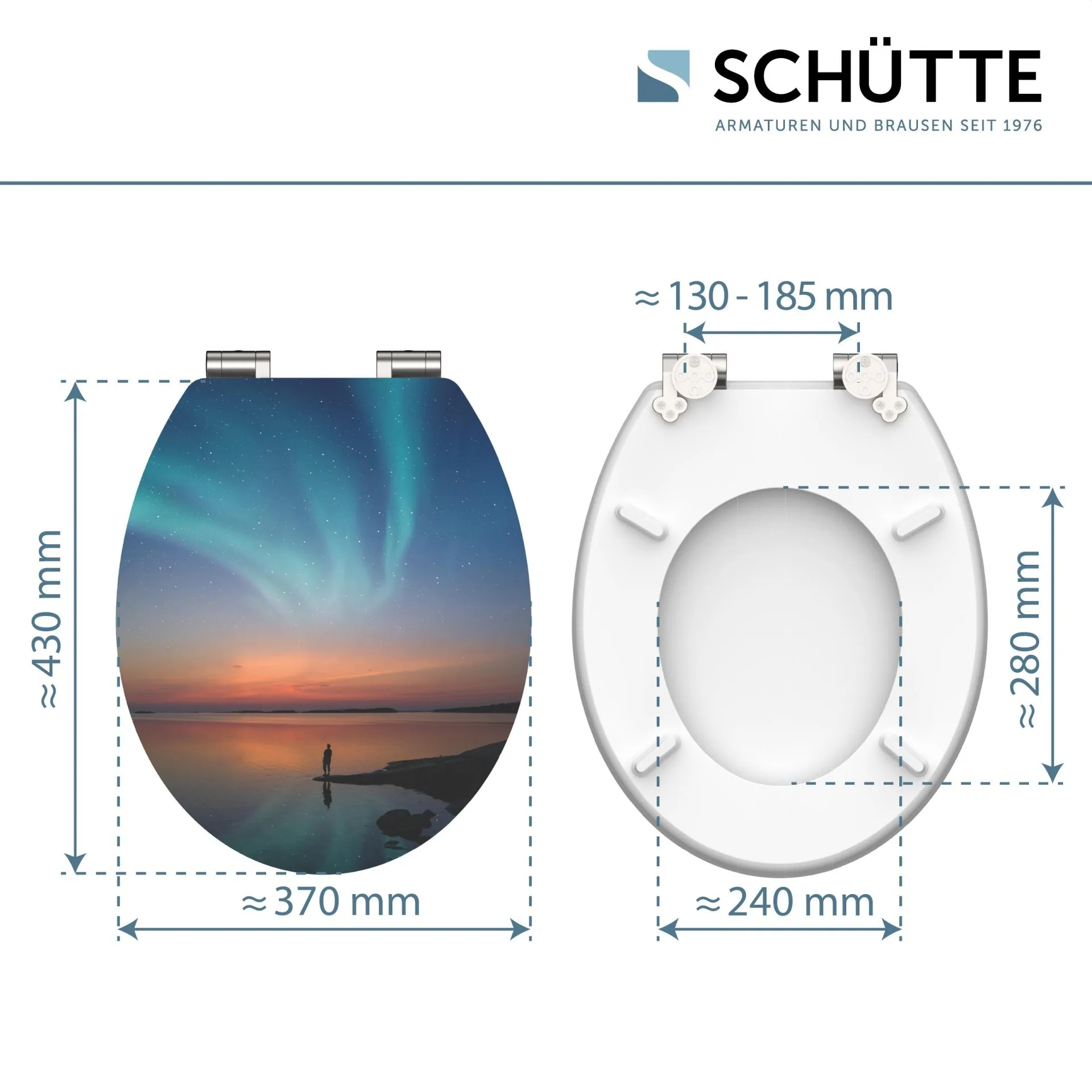SCHÜTTE POLAR LIGHTS WC-Sitz, MDF HG, mit Absenkautomatik