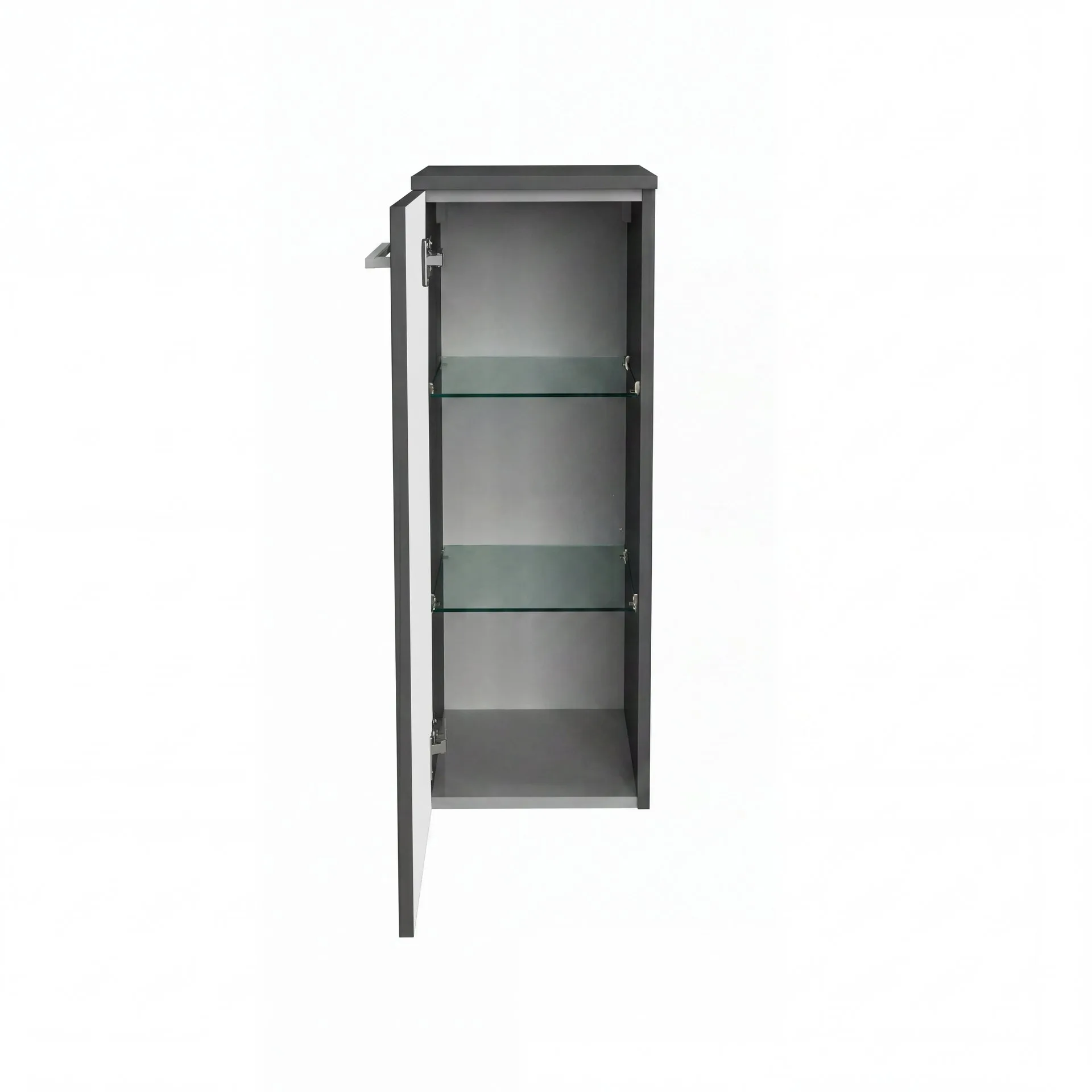 FACKELMANN B.ROUND Midischrank 30 cm breit, Anthrazit, Türanschlag links