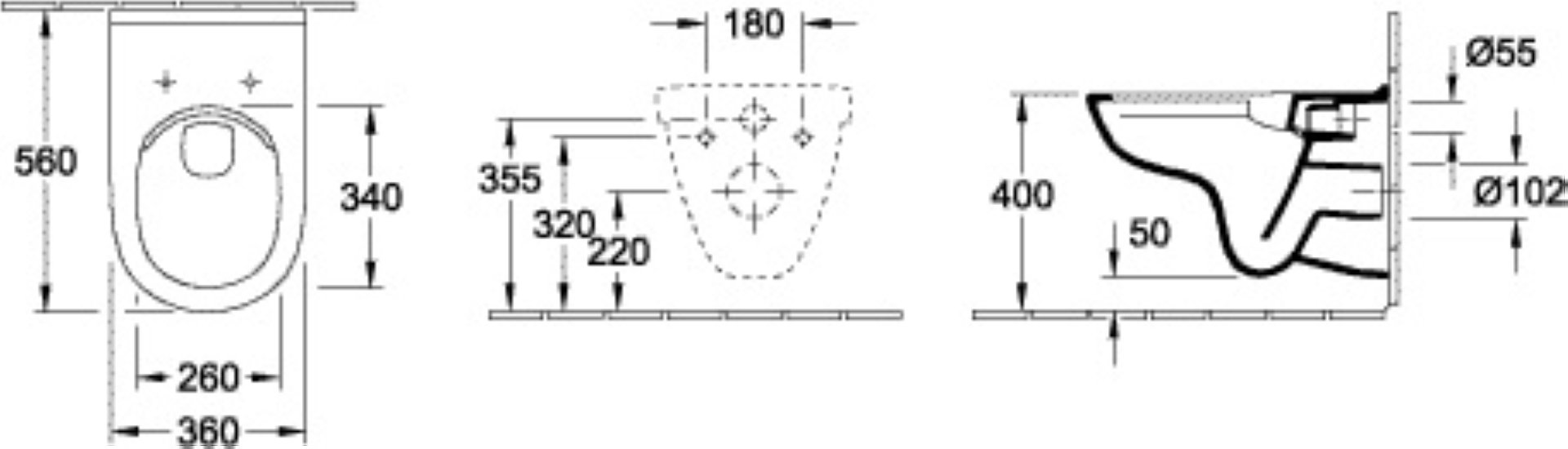 VILLEROY & BOCH O.NOVO Tiefspül-WC mit WC-Sitz, Weiß, Vorwandelement + Betätigungsplatte