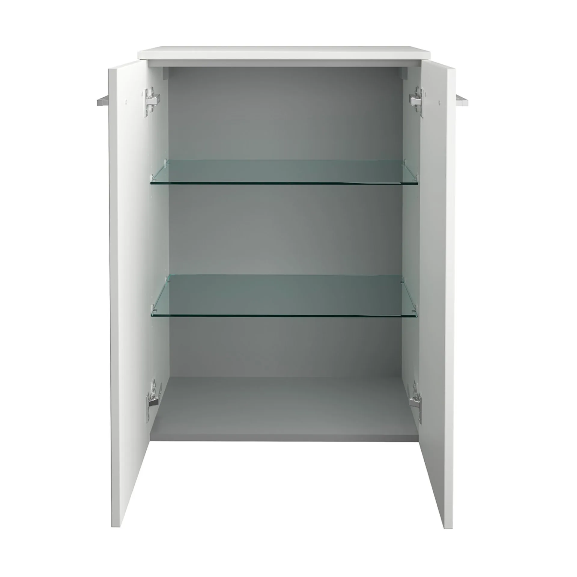 FACKELMANN B.STYLE Badmöbel Set 5-teilig 83 cm breit, Weiß + LED Spiegel + Doppel Midischrank + Hochschrank