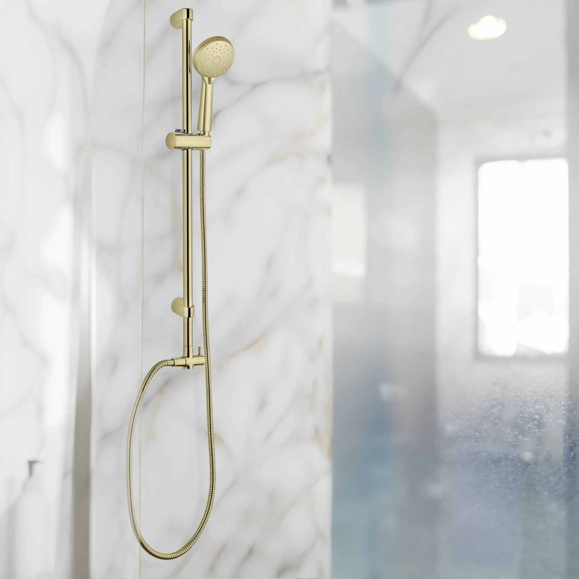 WENKO BRASS Duschschlauch 150 cm, Gold, 1/2" Standardanschluss + Trinkwasserzulassung