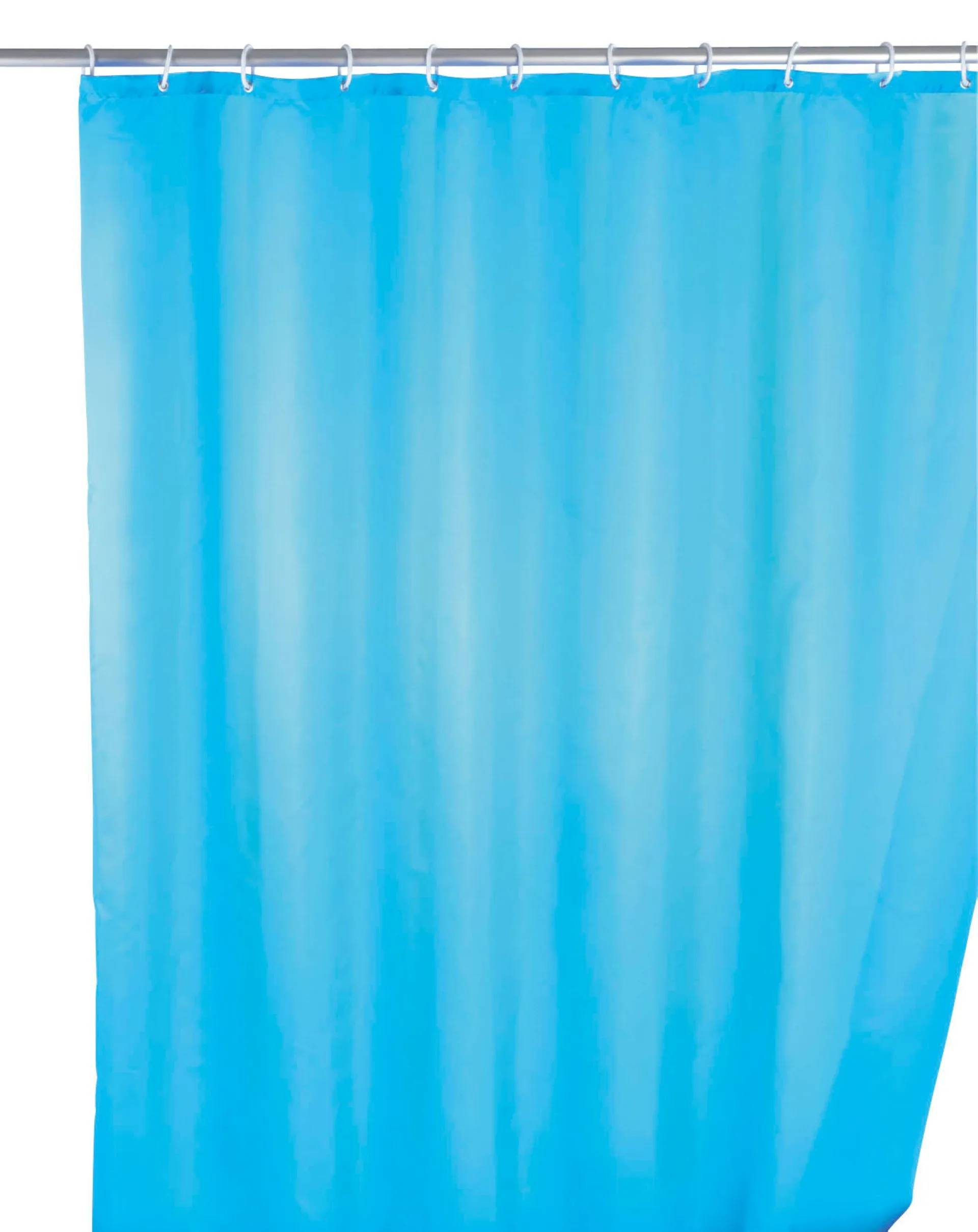 WENKO UNI Duschvorhang 180 x 200 cm, Blau, waschbar
