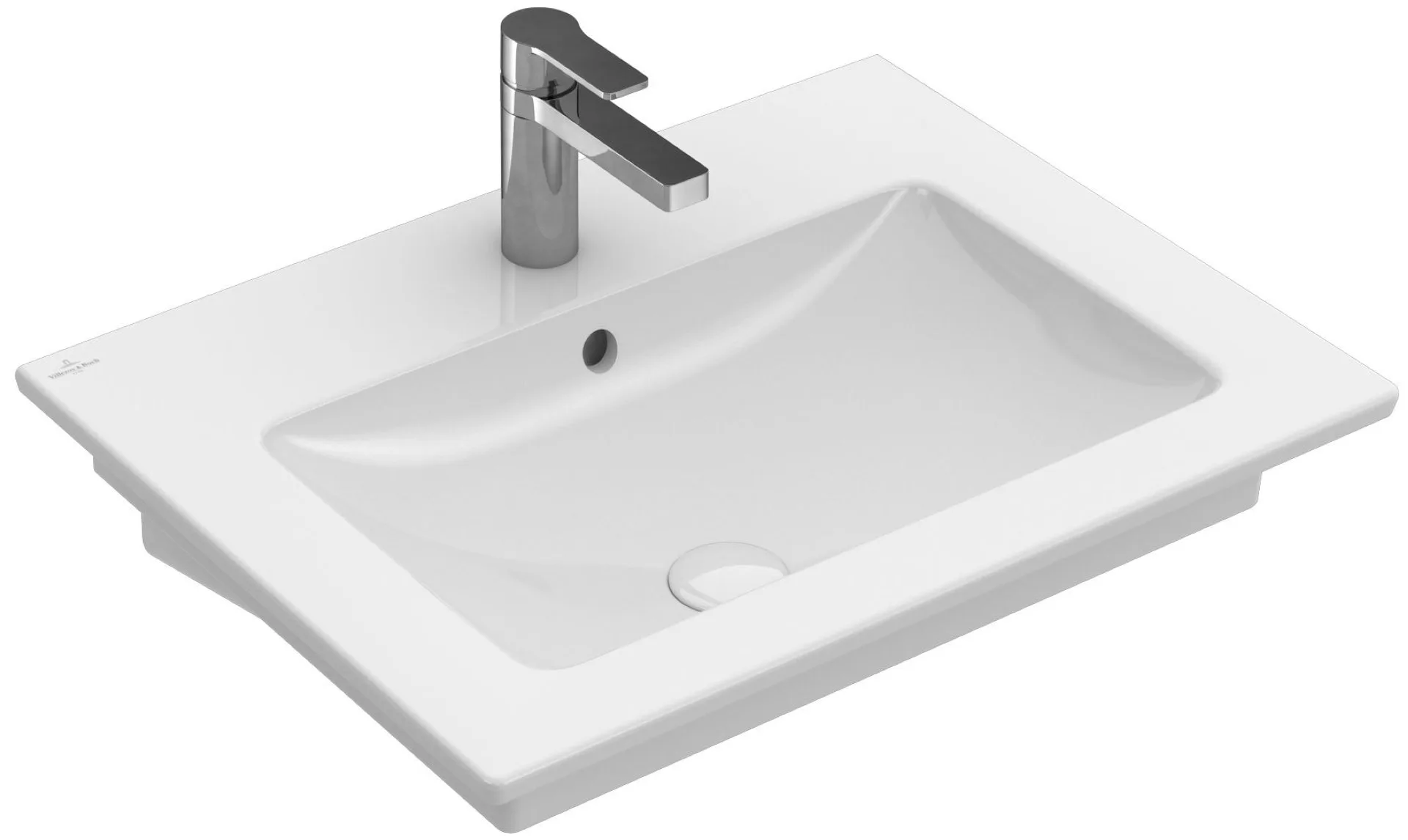 VILLEROY & BOCH VENTICELLO Waschbecken Keramik 65 cm breit, Weiß, mit Überlauf