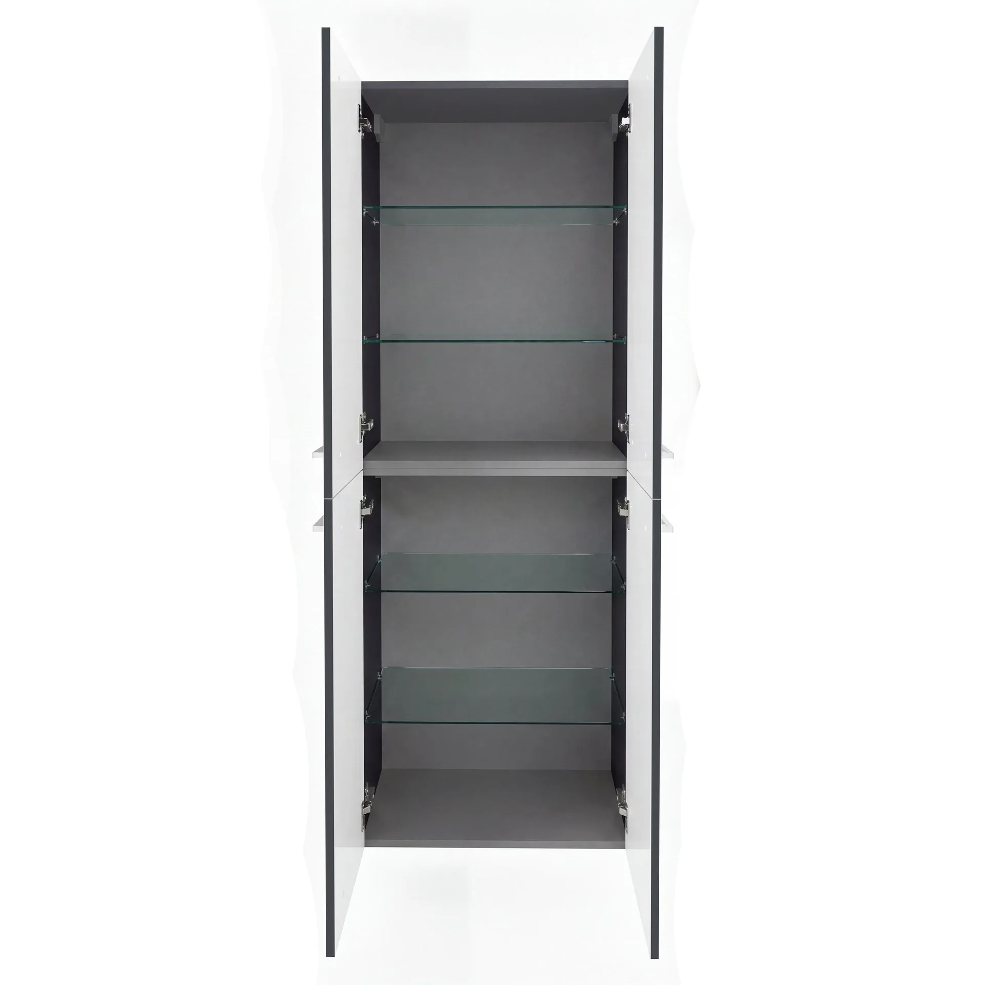FACKELMANN B.ROUND Doppel Hochschrank 60 cm breit, Anthrazit