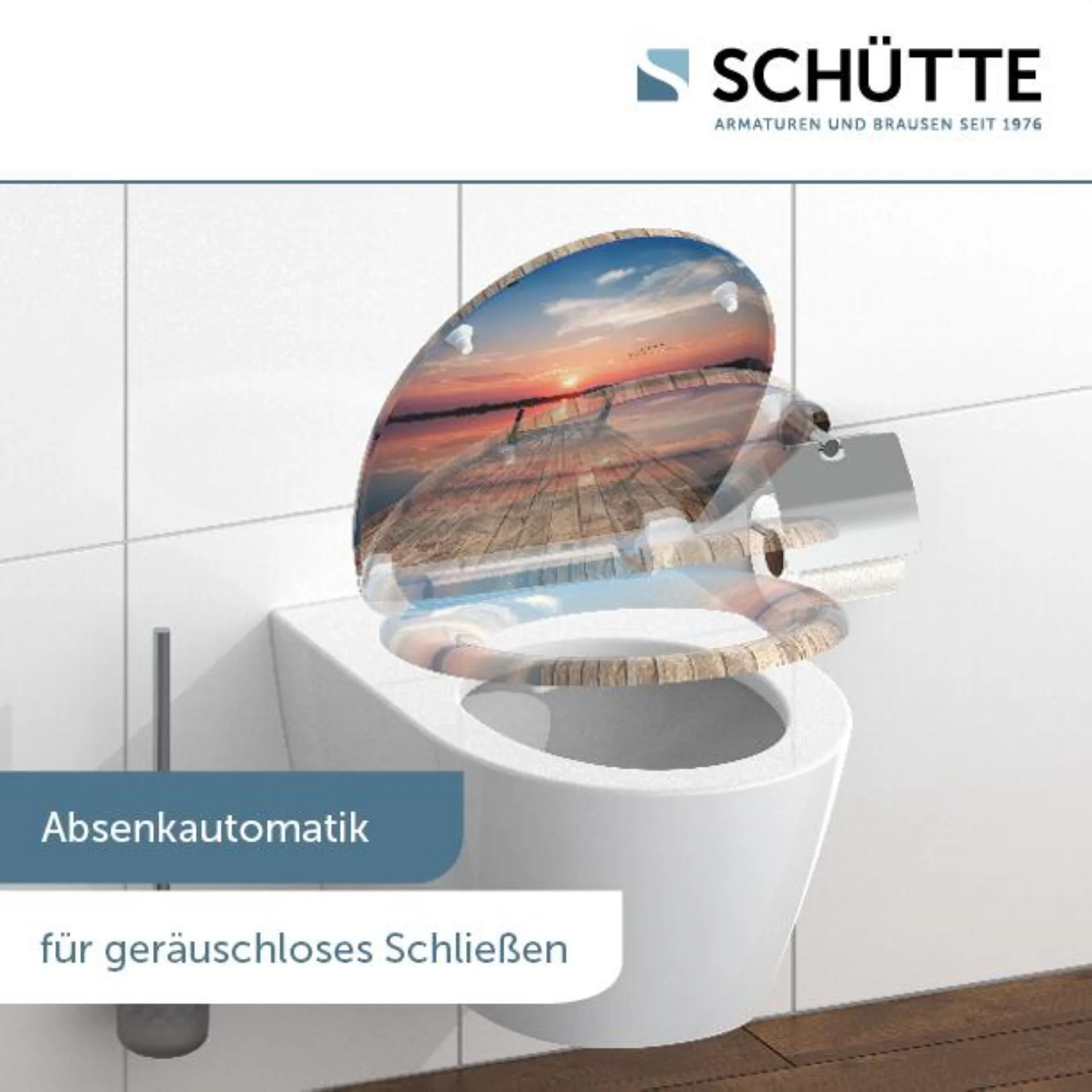 SCHÜTTE SUNSET SKY WC-Sitz, Kunststoff, mit Absenkautomatik und Schnellverschluss
