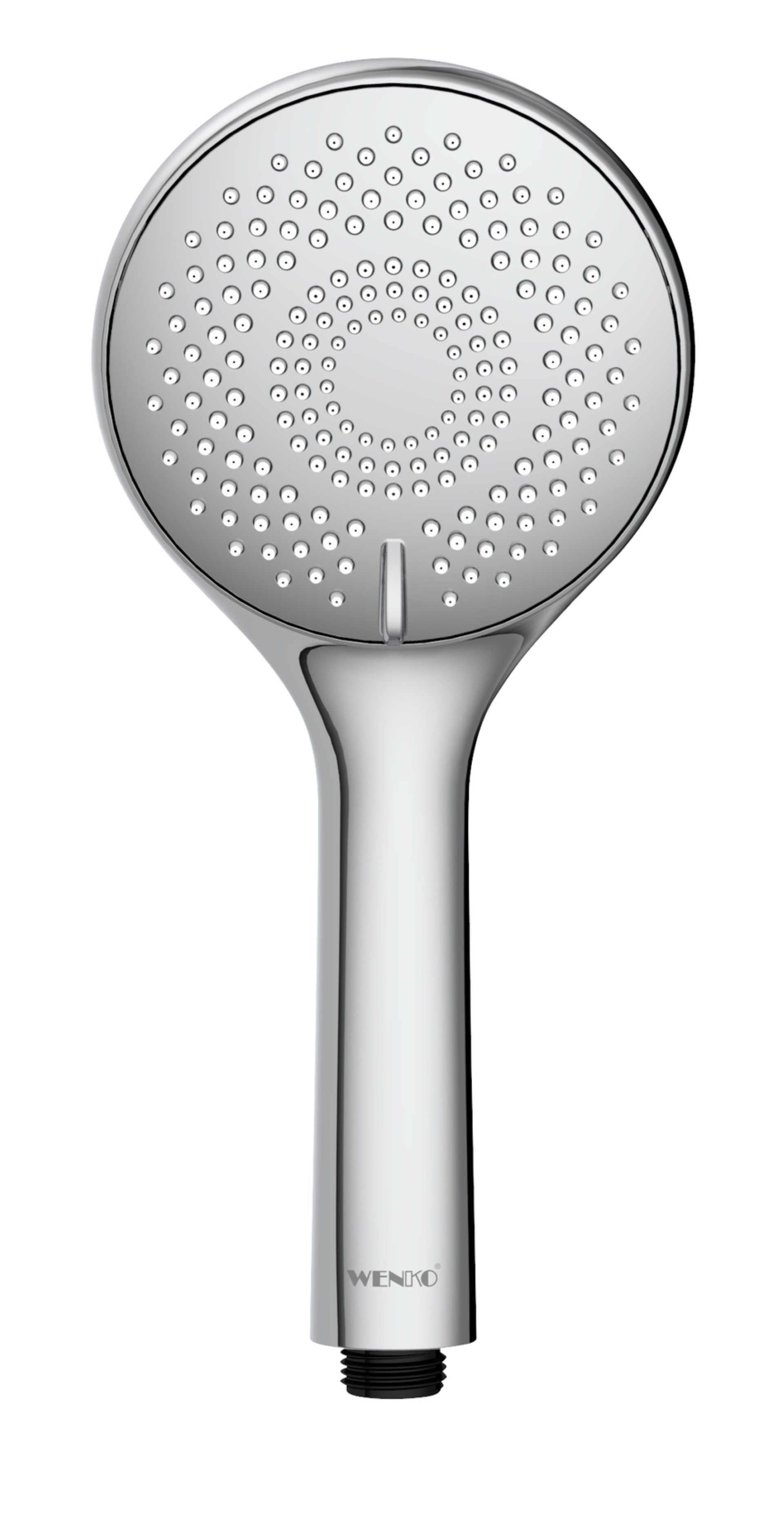 WENKO Duschkopf Ø 11 cm, Chrom, mit Wassersparsystem, 3 verschiedene Wasserstrahlarten