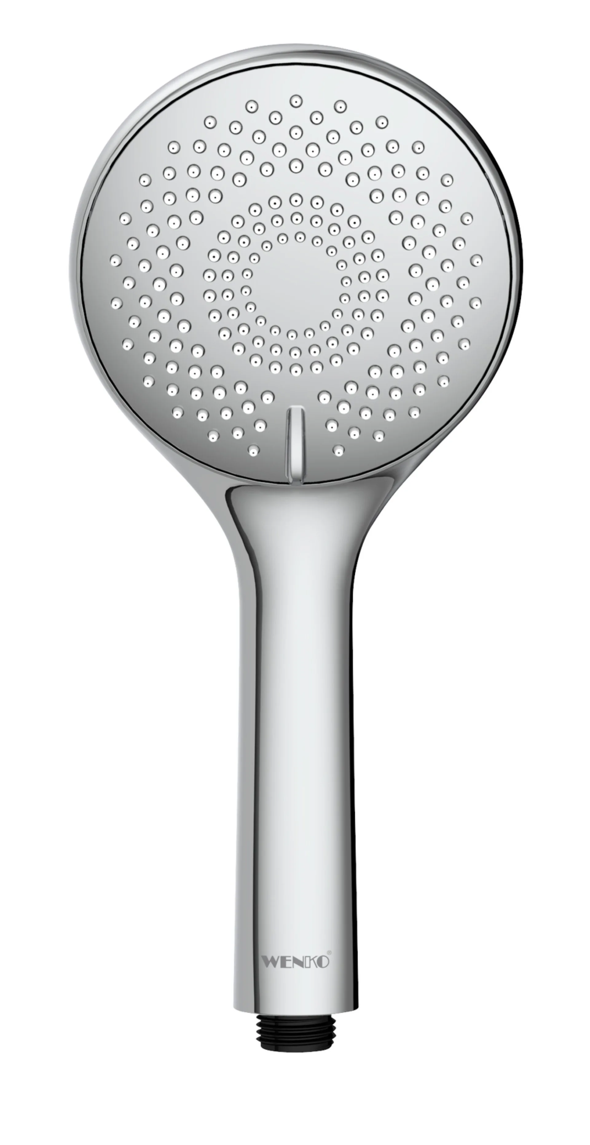 WENKO Duschkopf Ø 11 cm, Chrom, mit Wassersparsystem, 3 verschiedene Wasserstrahlarten