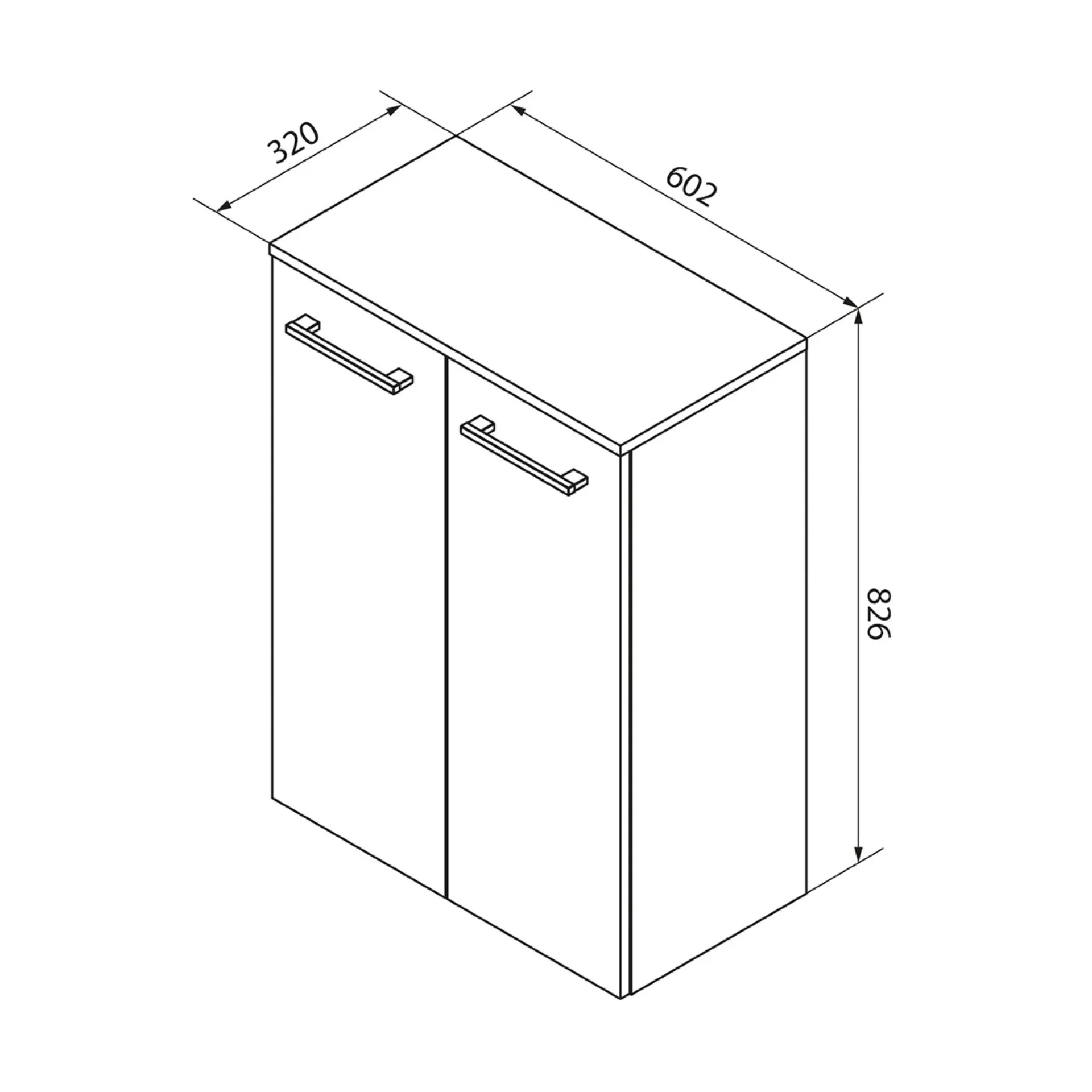 FACKELMANN B.STYLE Doppel Midischrank 60 cm breit, Braun hell