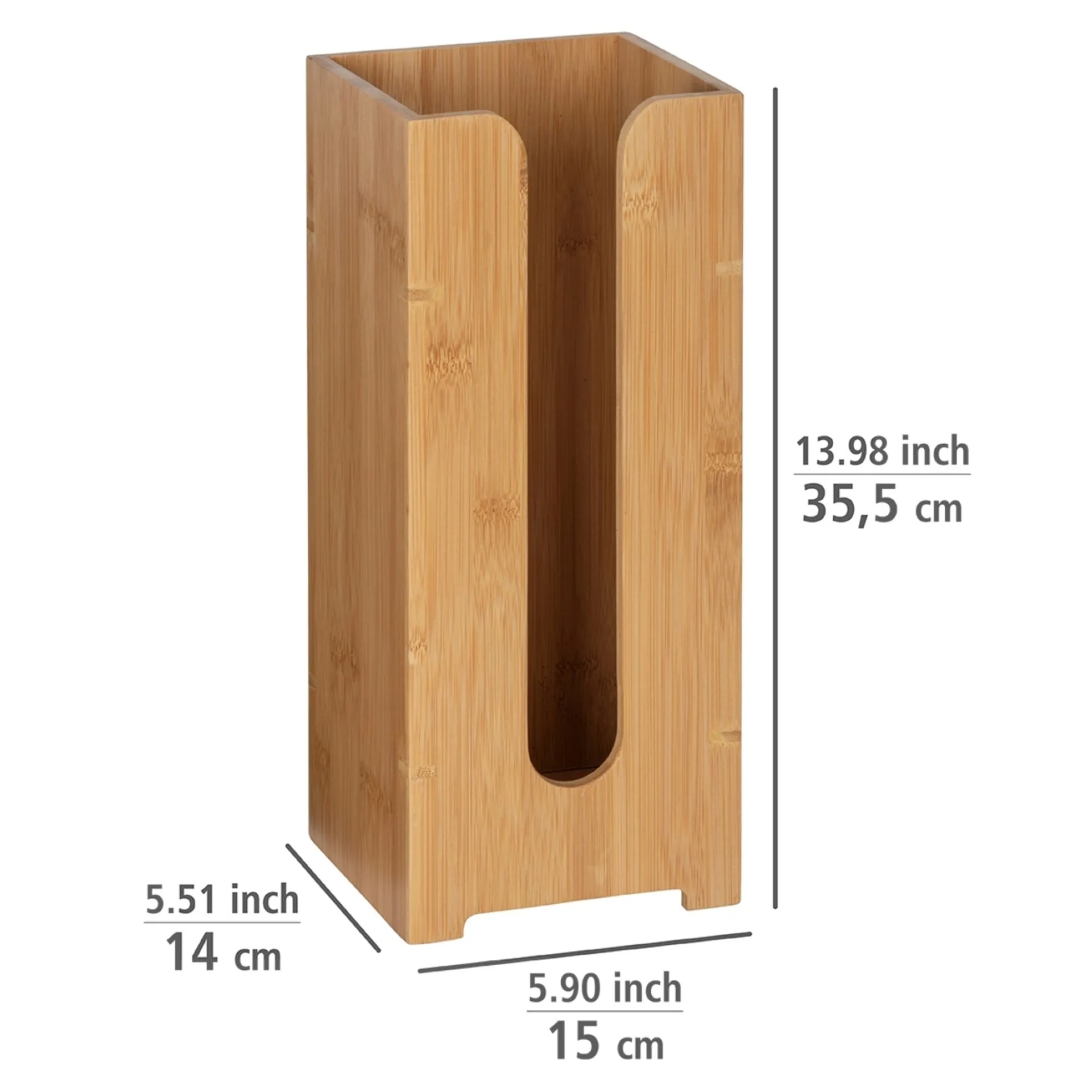 WENKO BAMBUSA Toilettenpapier Ersatzrollenhalter, Braun, aus Bambus, stehend