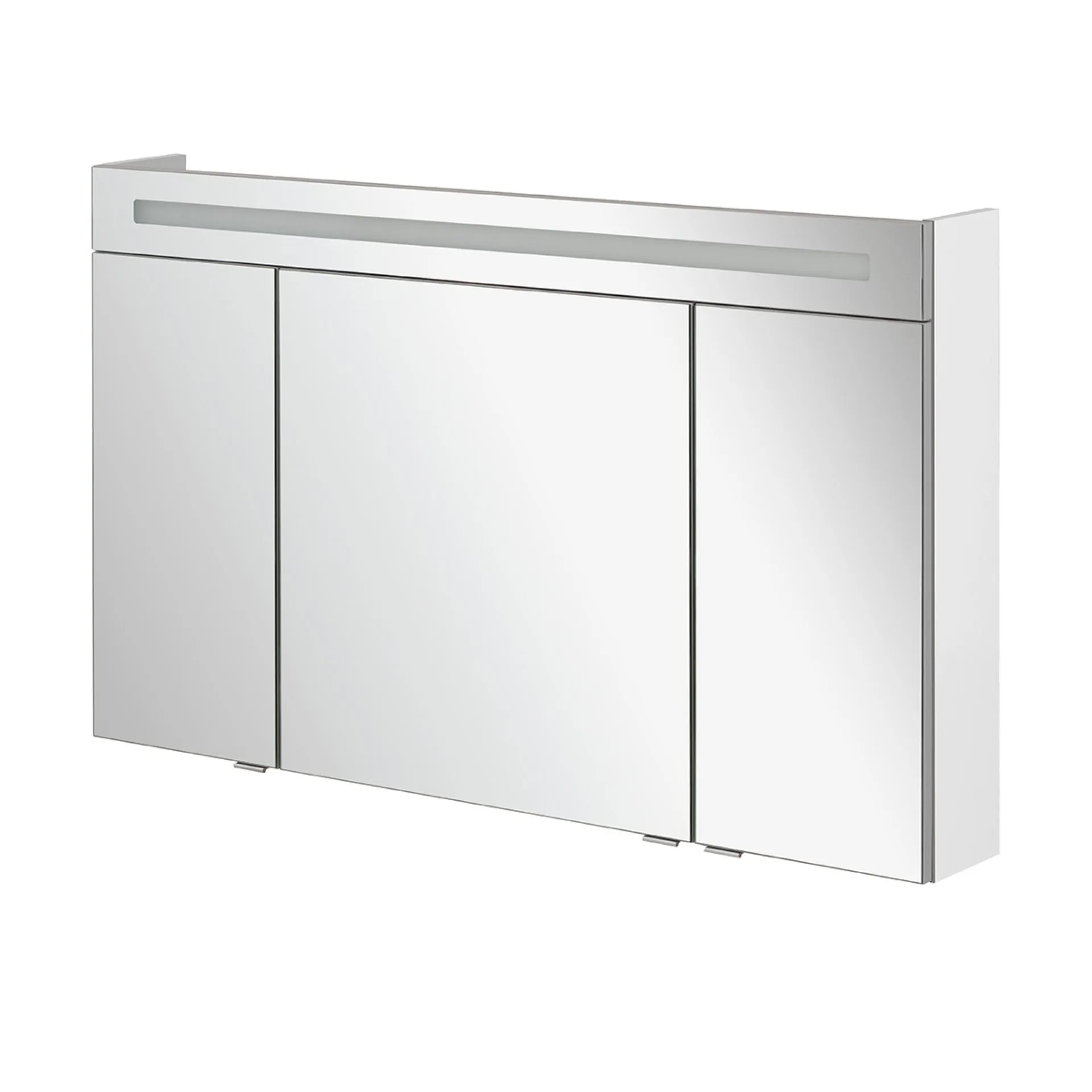 FACKELMANN B.CLEVER LED Spiegelschrank 120 cm breit, Weiß, 3 Türen