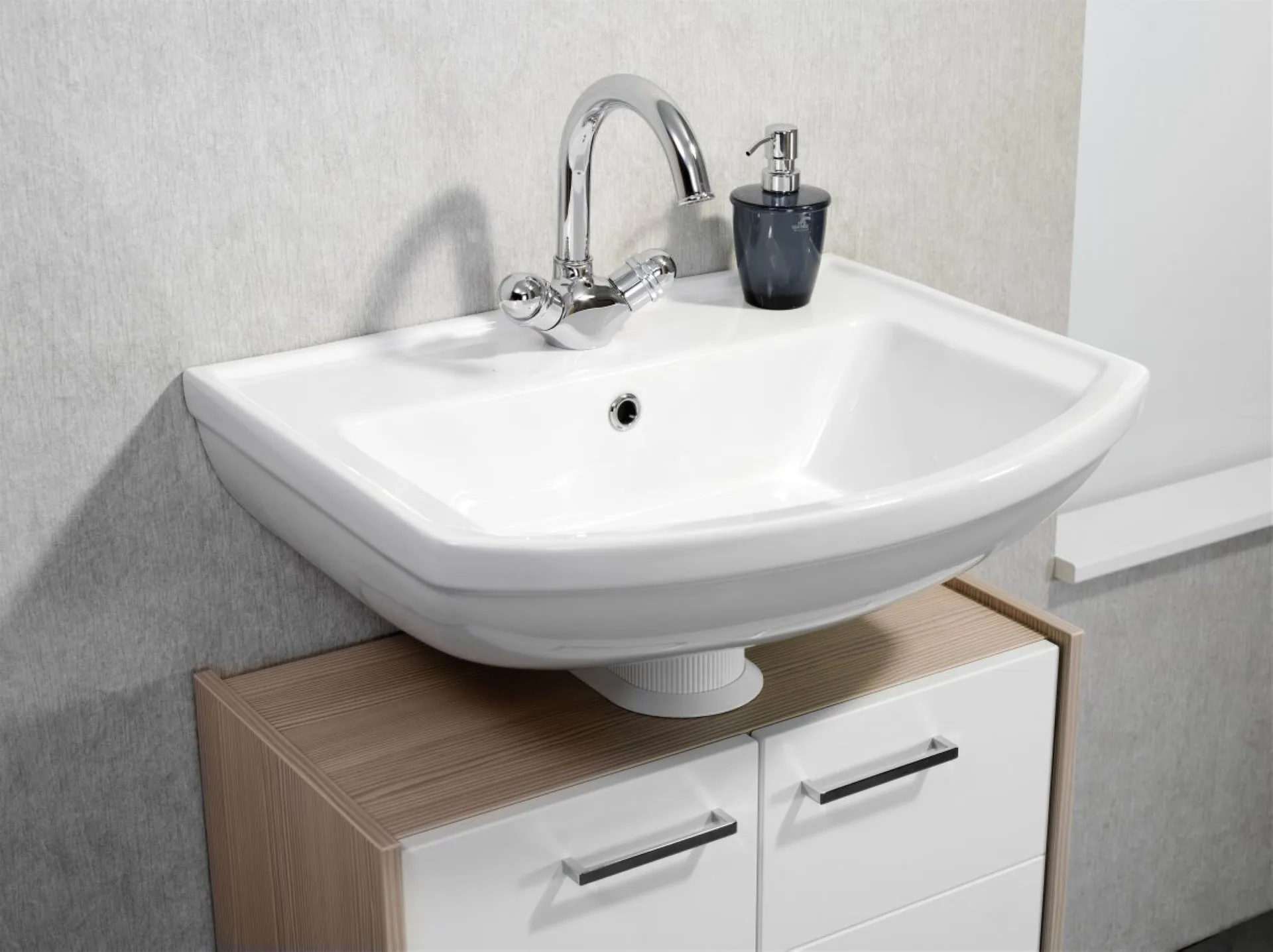 FACKELMANN STAR Waschbecken, 60 cm breit, Weiß, Keramik