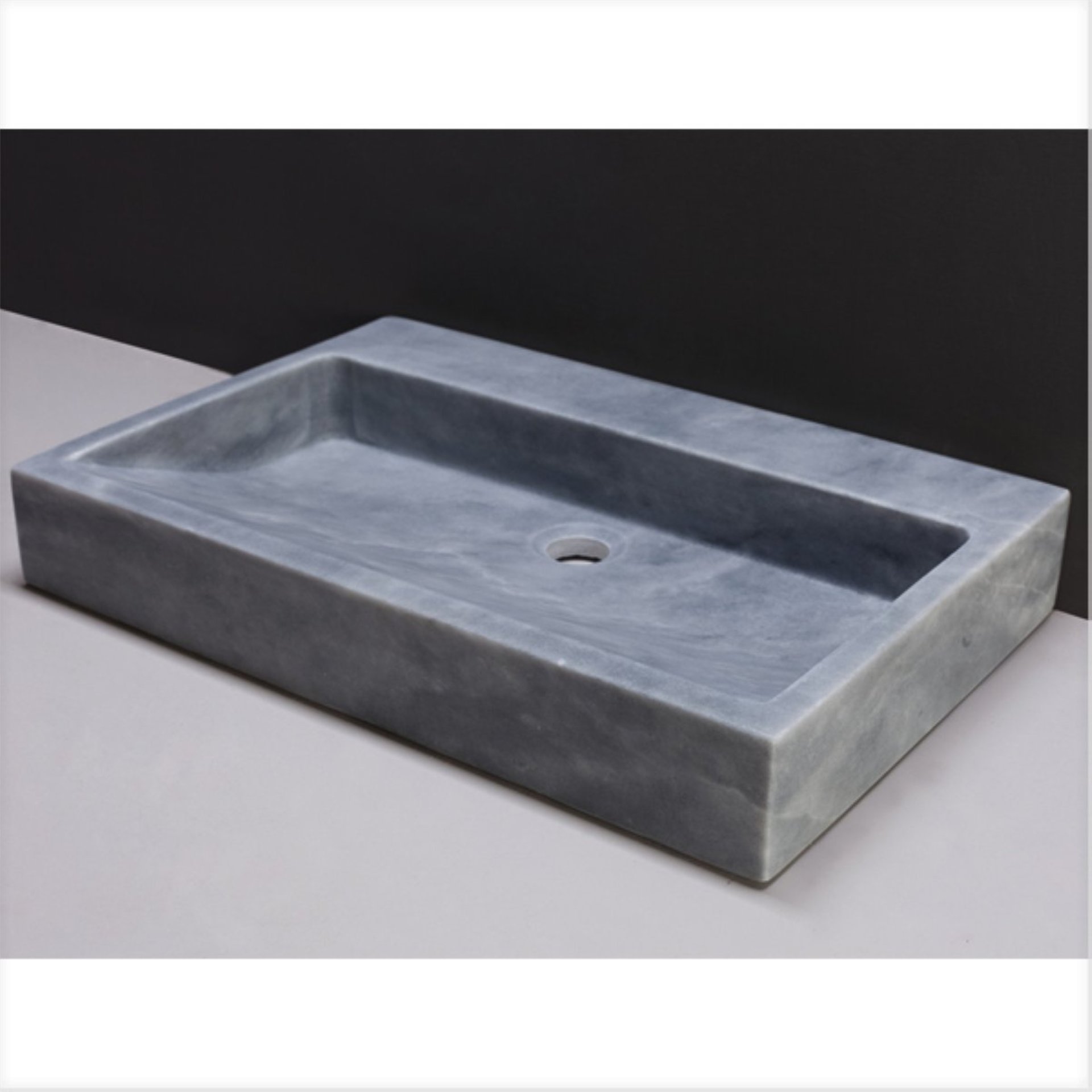 Waschbecken Naturstein PALERMO 60 cm breit, Marmor, mit Hahnloch