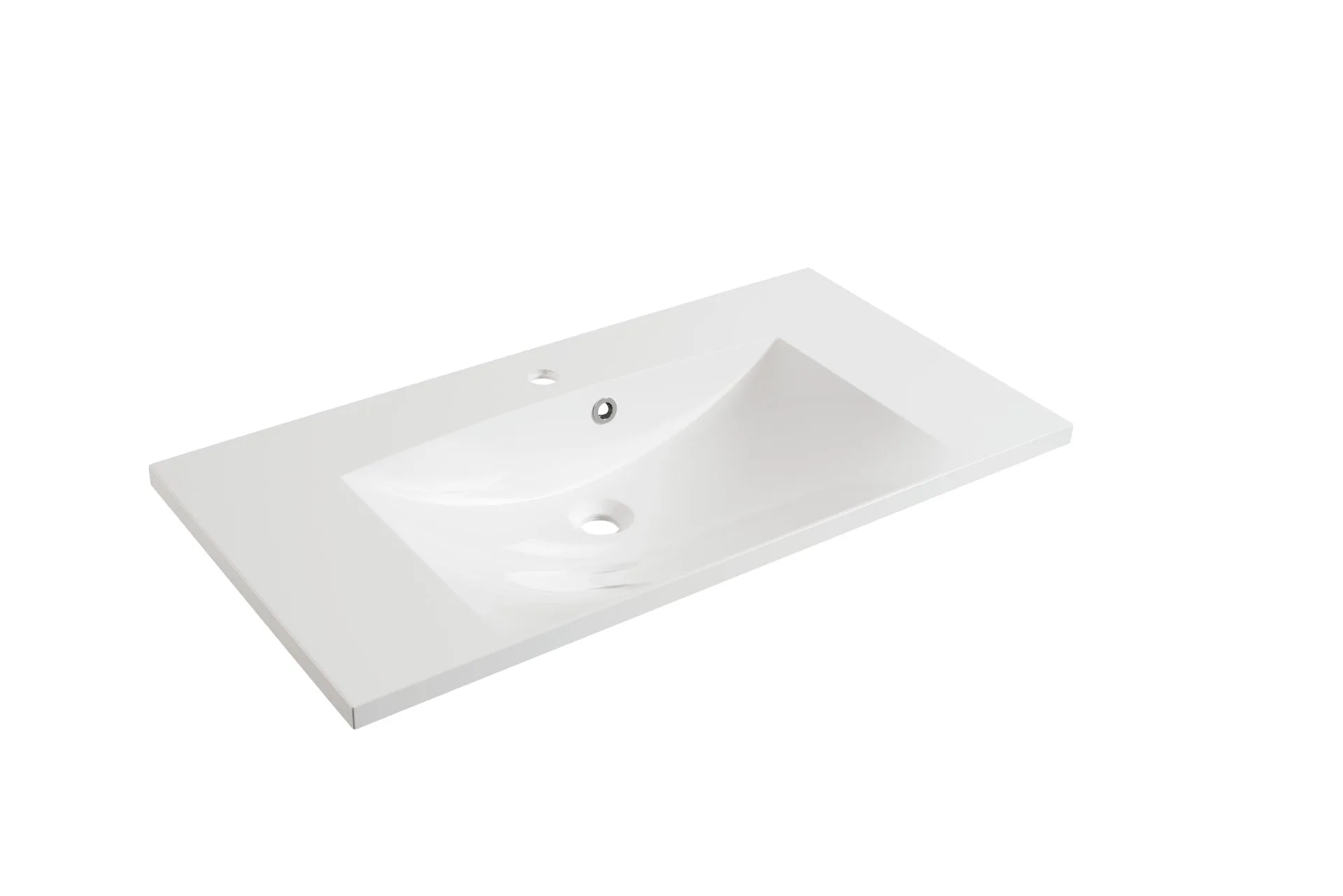 FACKELMANN Waschbecken 90 cm breit, Weiß, Gussmarmor