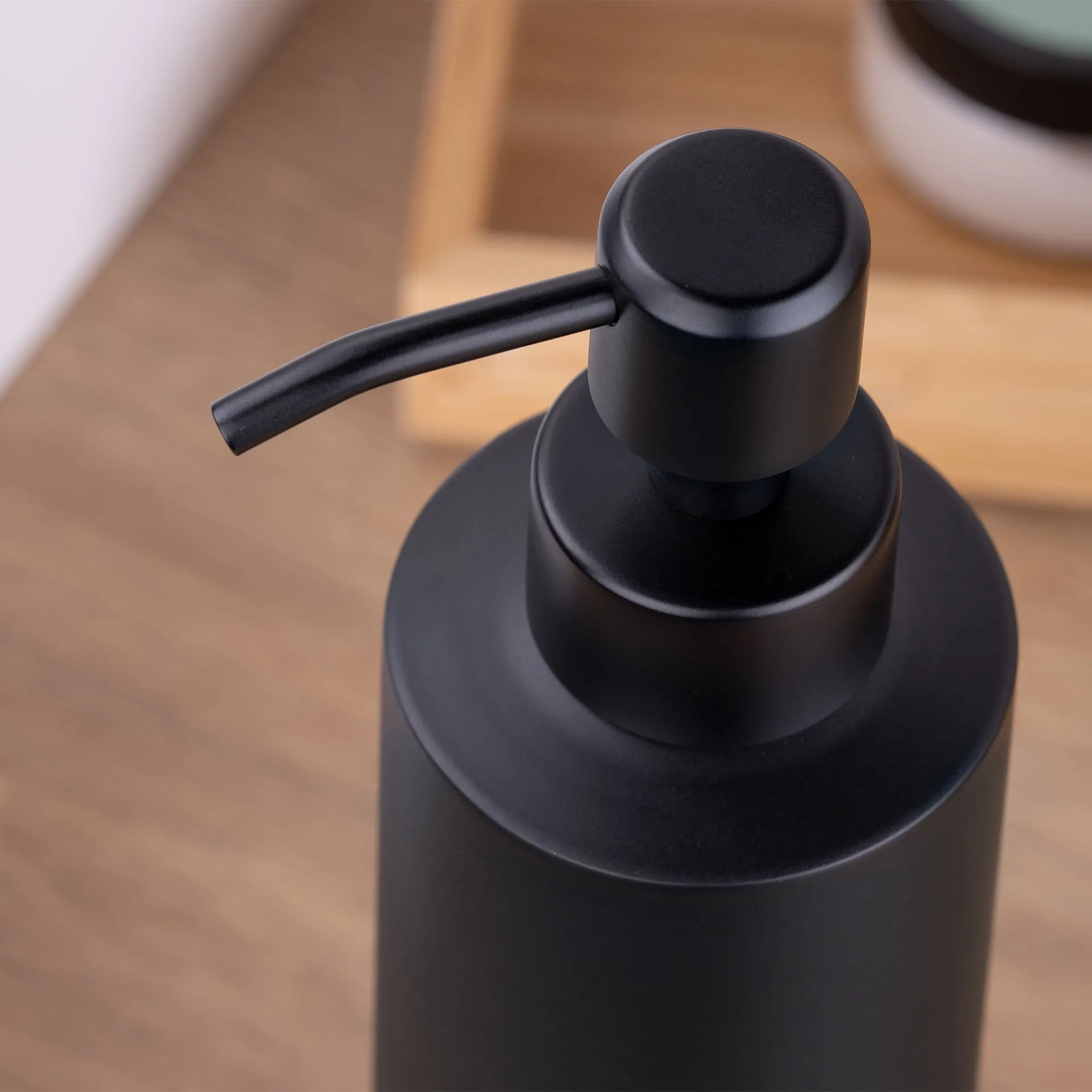 FACKELMANN Seifenspender 350 ml, Schwarz matt
