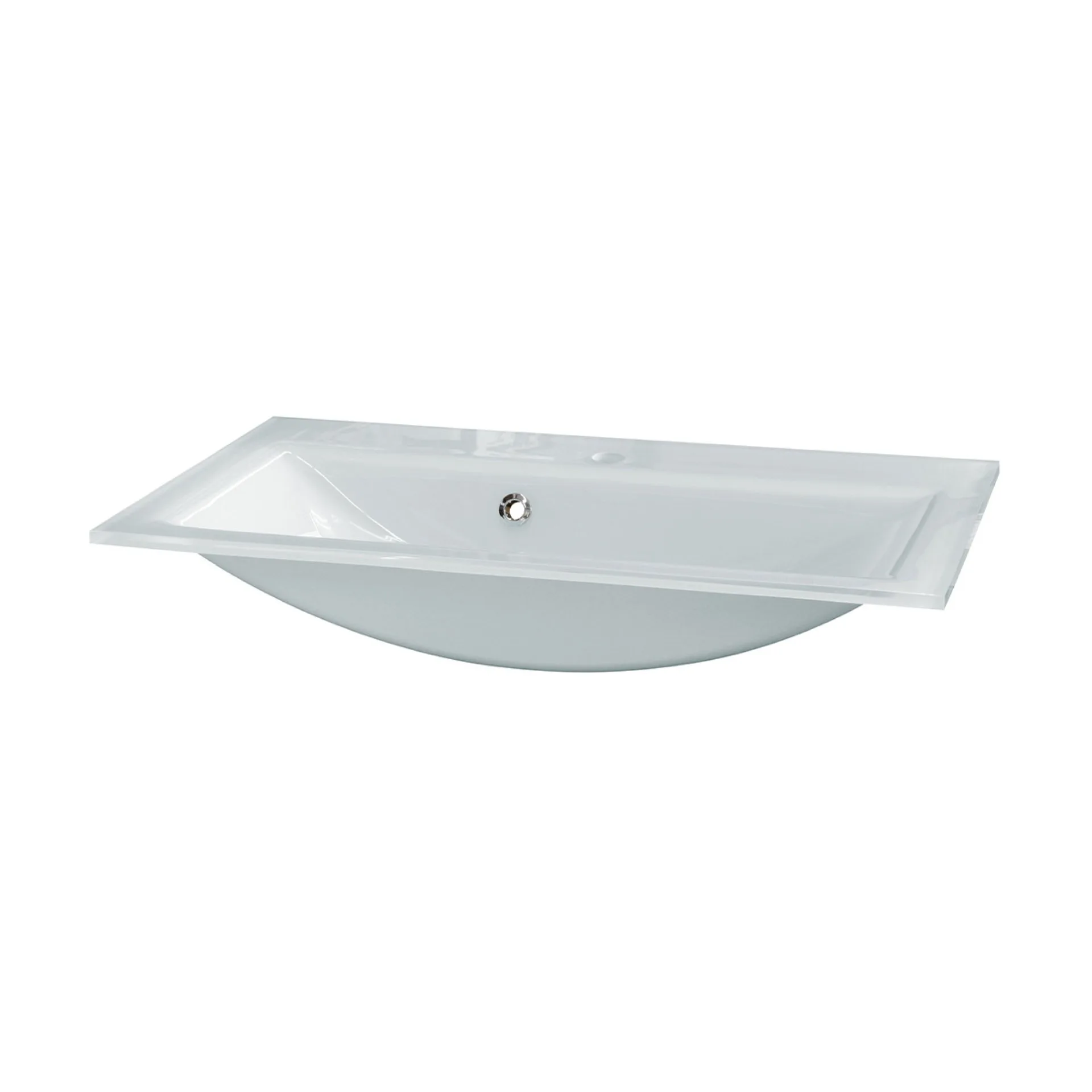 FACKELMANN Waschbecken 80 cm breit, Weiß, Glas