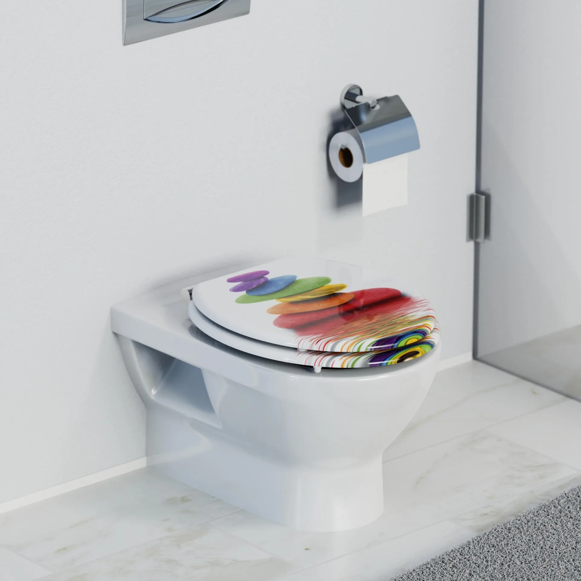 SCHÜTTE COLORFUL STONES, WC-Sitz, mit Absenkautomatik