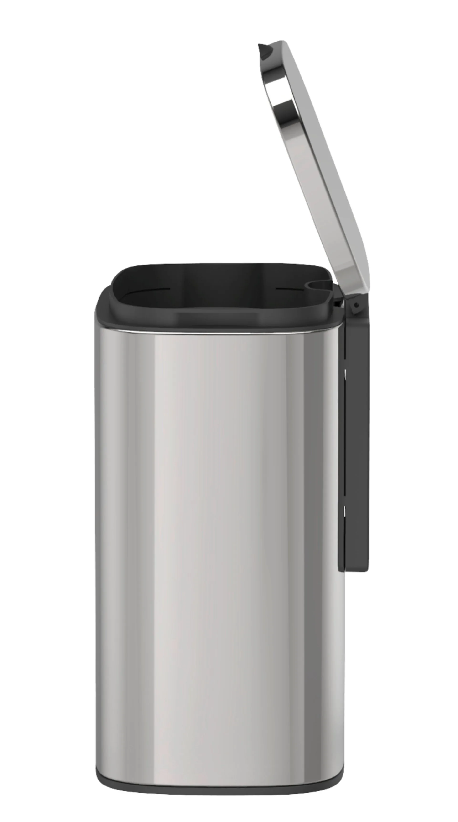 WENKO SARE Kosmetikeimer 5 Liter, Silber glänzend, mit Absenkautomatik, zur Wandmontage