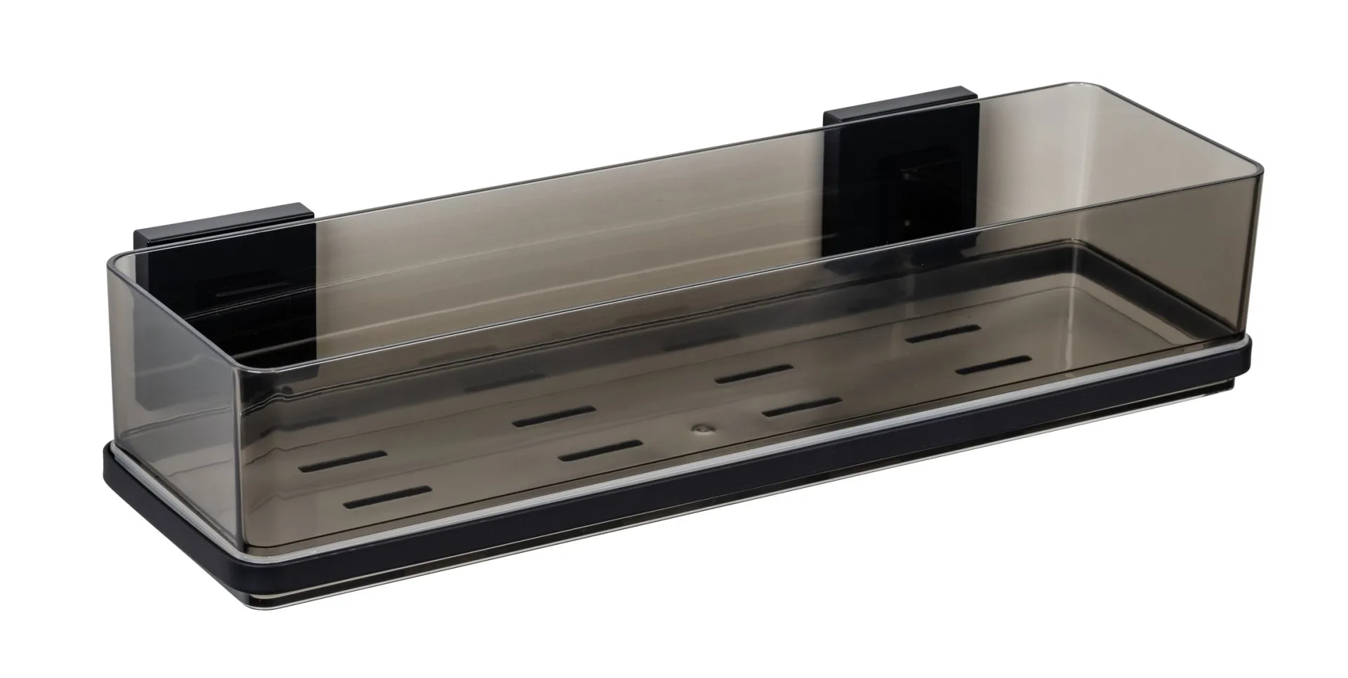 WENKO QUADRO Duschablage 38,5 cm breit, Schwarz, Befestigen ohne Bohren