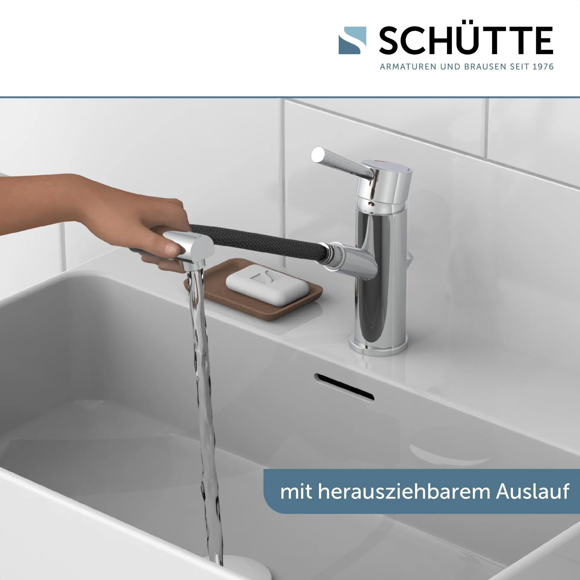 SCHÜTTE CORNWALL Waschtischarmatur, Chrom, Niederdruck
