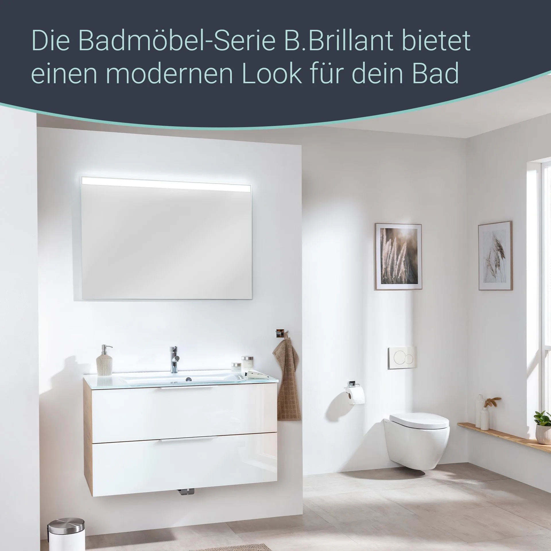 FACKELMANN B.BRILLANT LED Spiegel 100 cm breit