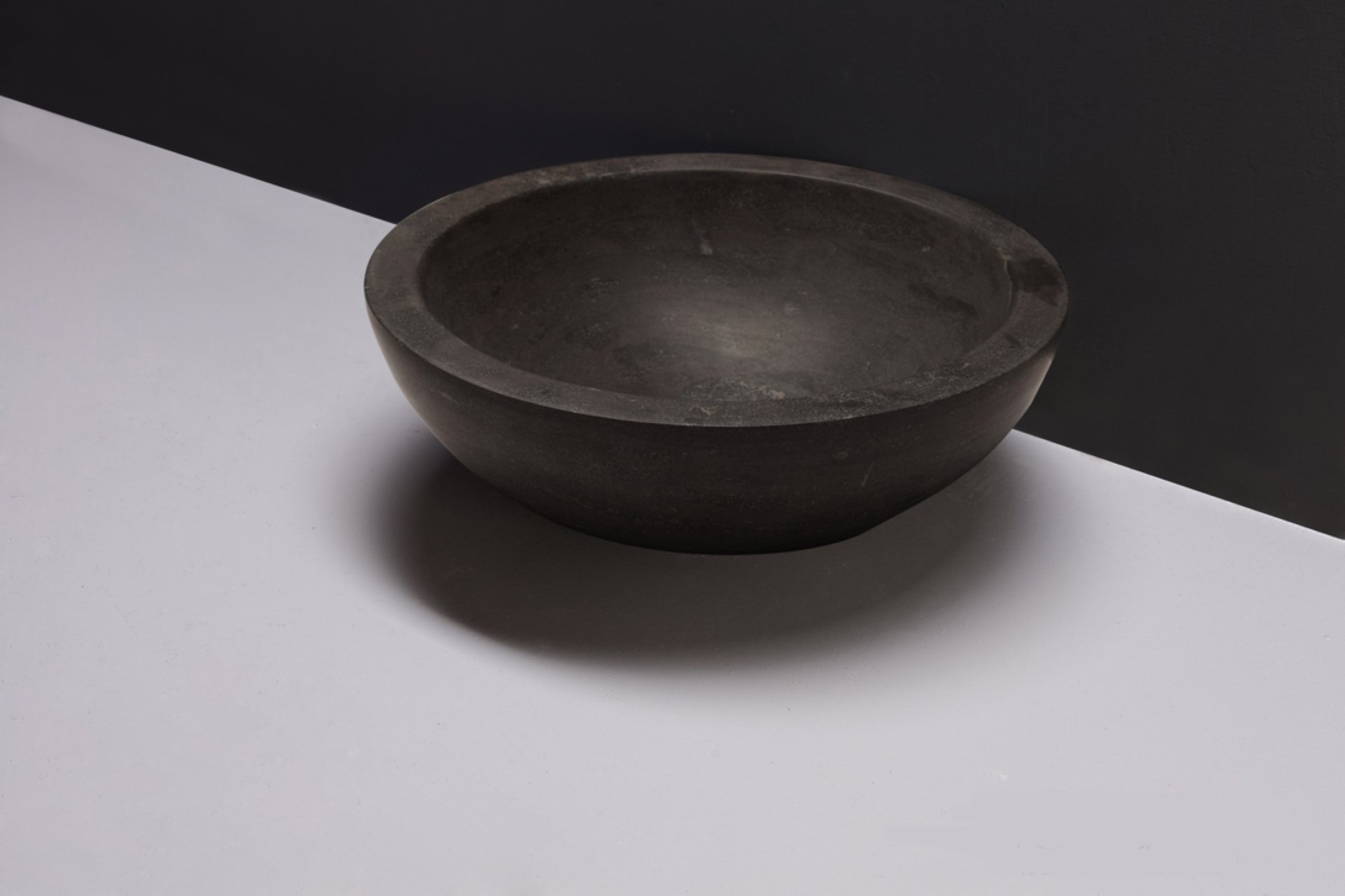 Waschbecken Naturstein ROMA (40 cm) Bluestone, ohne Hahnloch, 100001