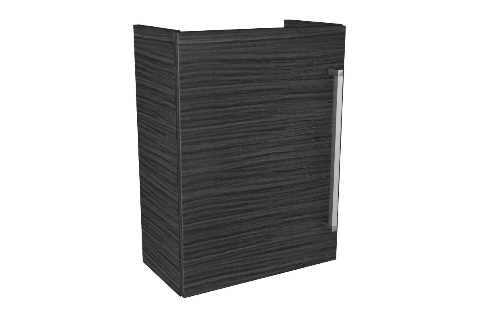 LANZET K3 Waschbeckenunterschrank Gäste WC 44 cm breit, Anthrazit Holzoptik, Türanschlag links