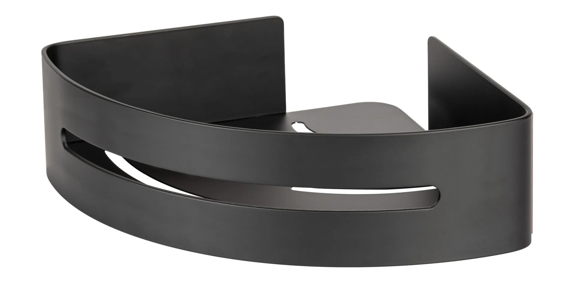 WENKO BIVIO Dusch Eckablage 30,5 cm, Schwarz matt, Befestigen ohne Bohren
