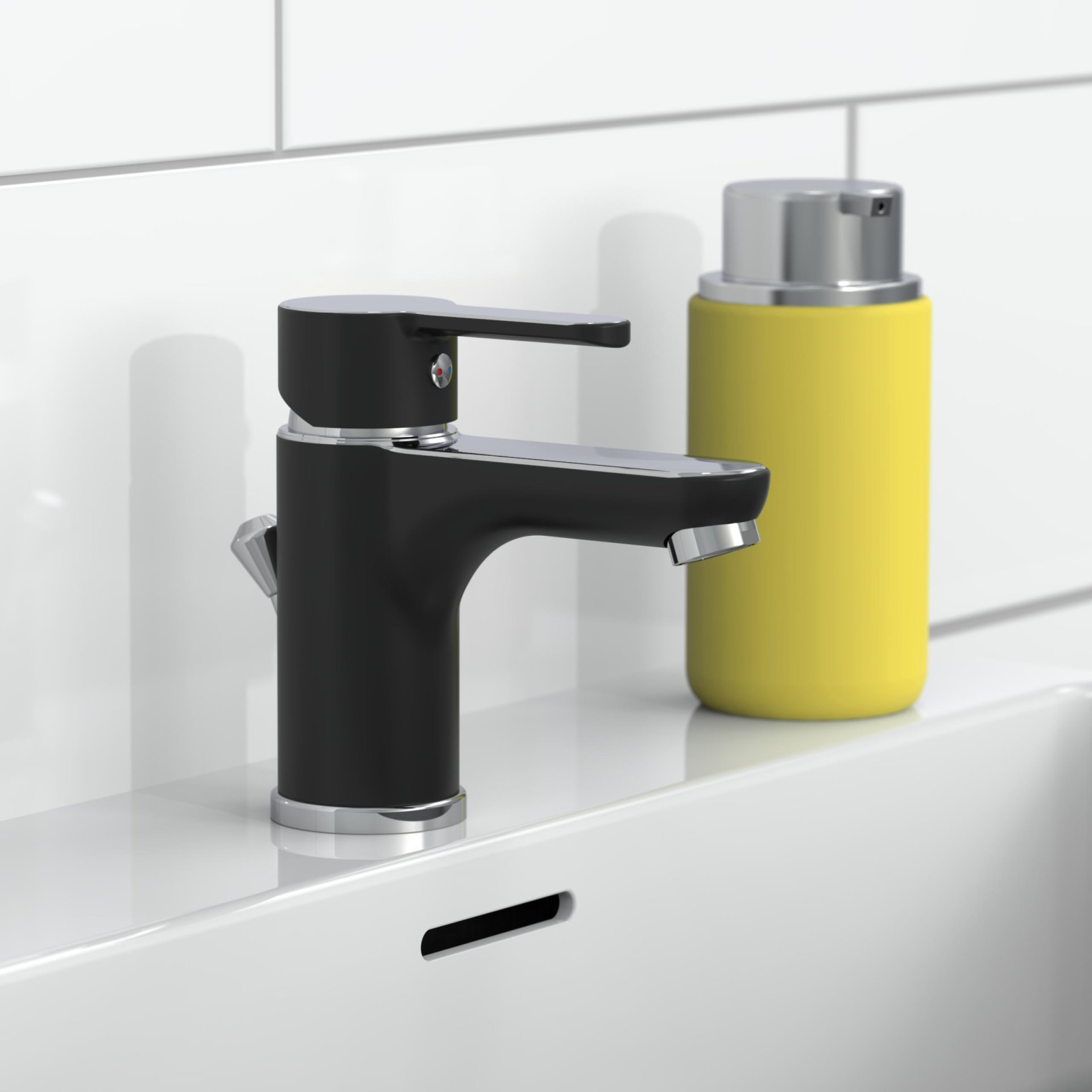 EISL DIZIANI Waschtischarmatur, Schwarz matt/Chrom